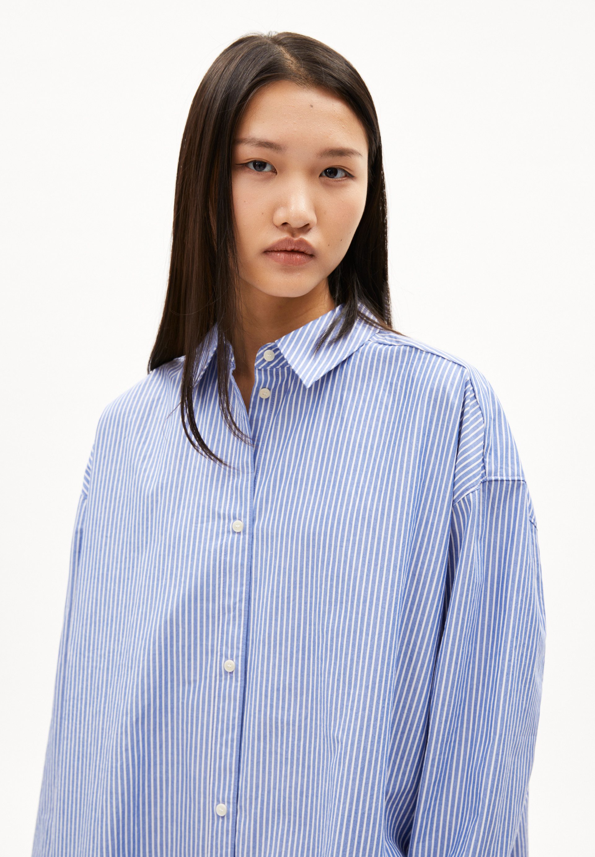 Armedangels Midikleid PFILEAA STRIPE Webkleid aus Bio-Baumwolle Oversized Fit