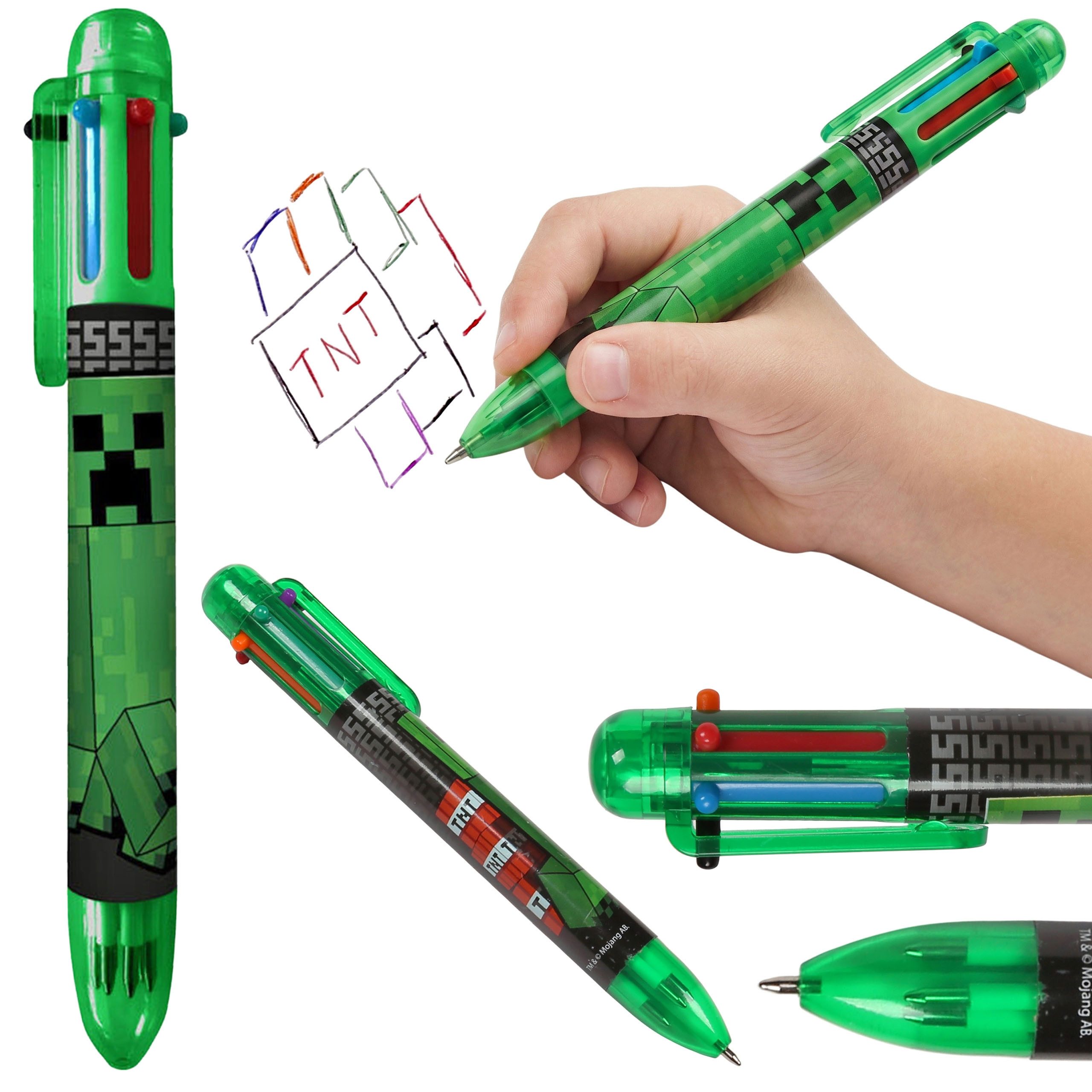 Minecraft Drehkugelschreiber Minecraft Creeper 6-in-1-Kugelschreiber, mehrfarbig, 6 Farben