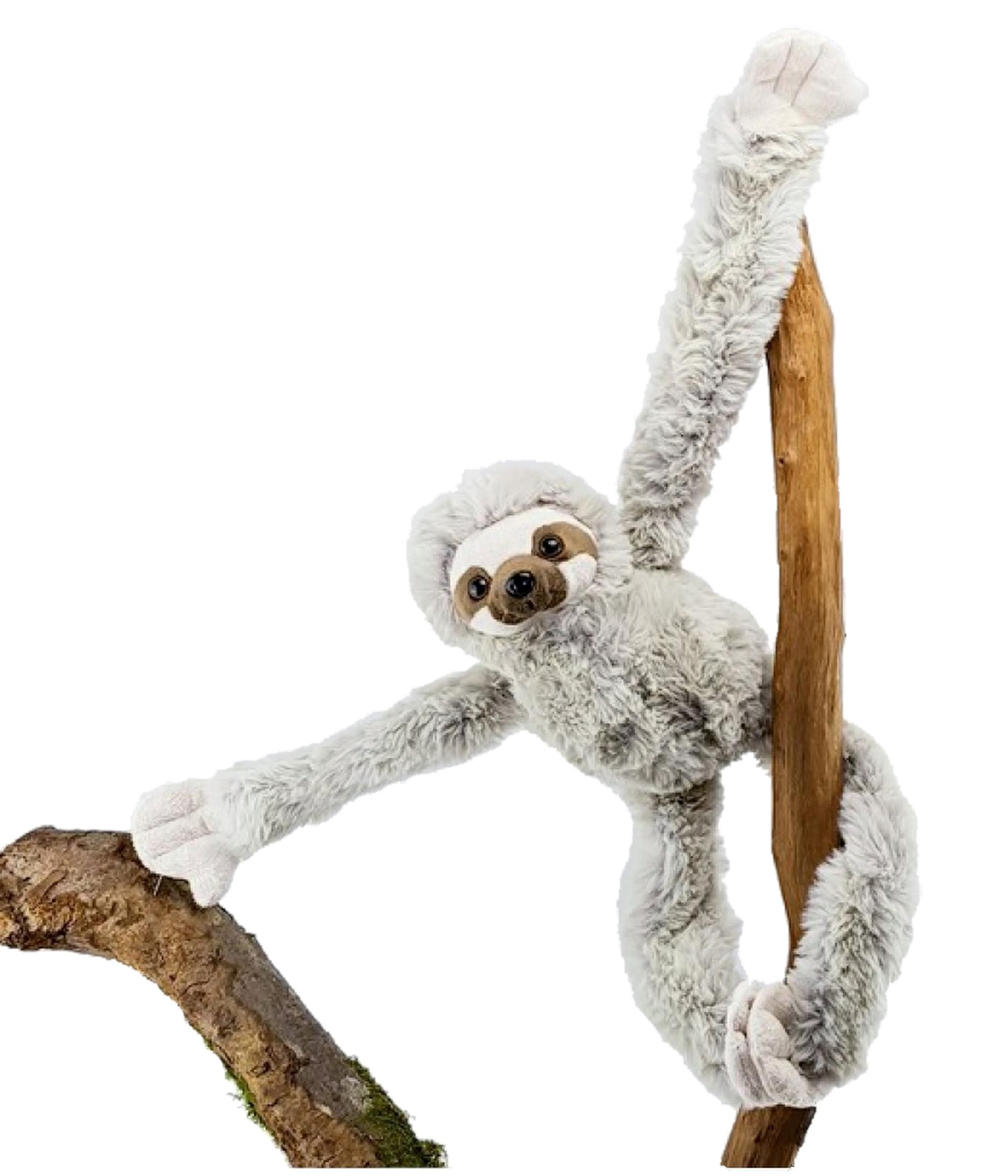 inware Kuscheltier Inware Faultier mit Klettverschluss 20 cm grau