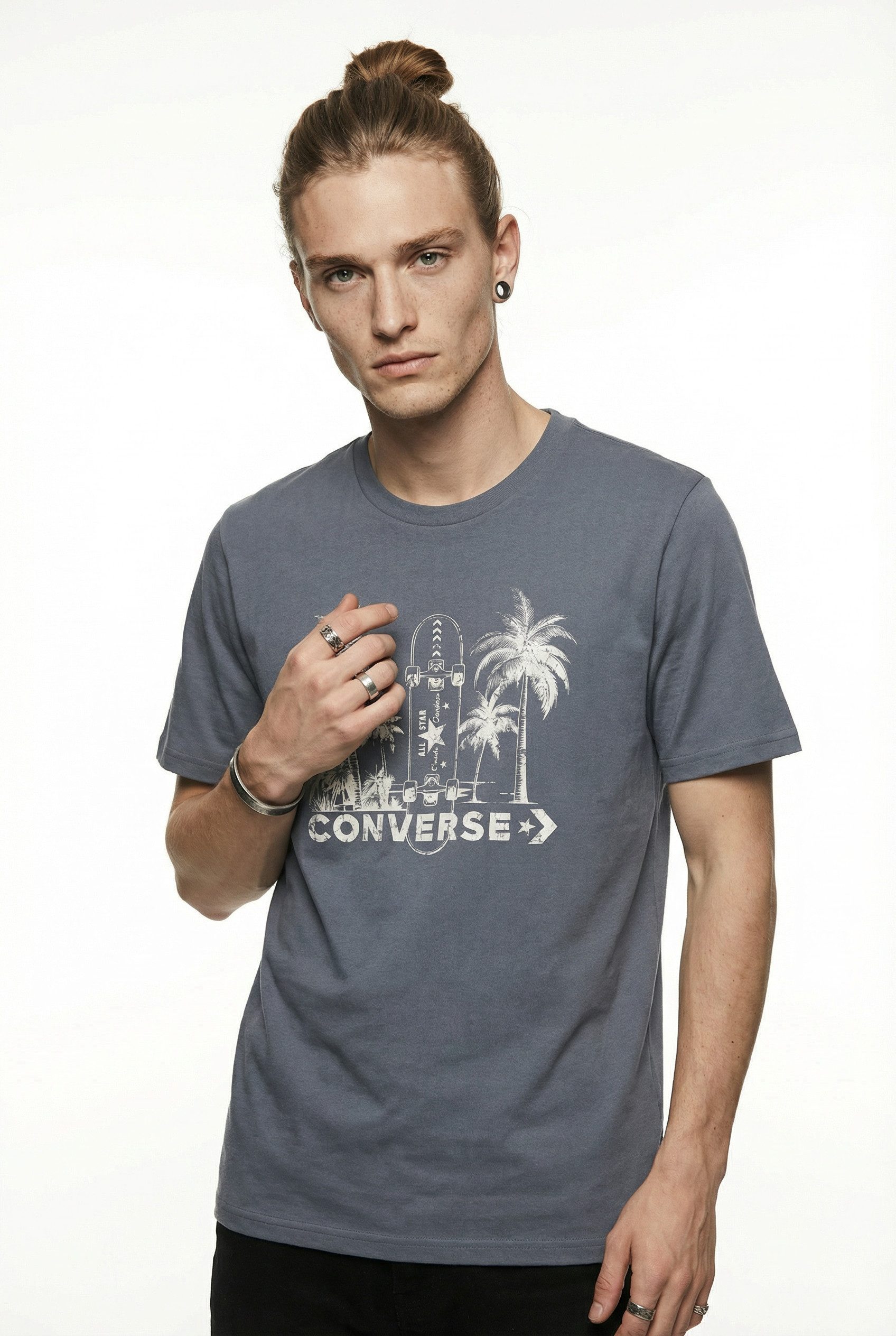 Converse T-Shirt Kurzarm, für Erwachsene, in den Größen S bis XXL, aus Baumwolle