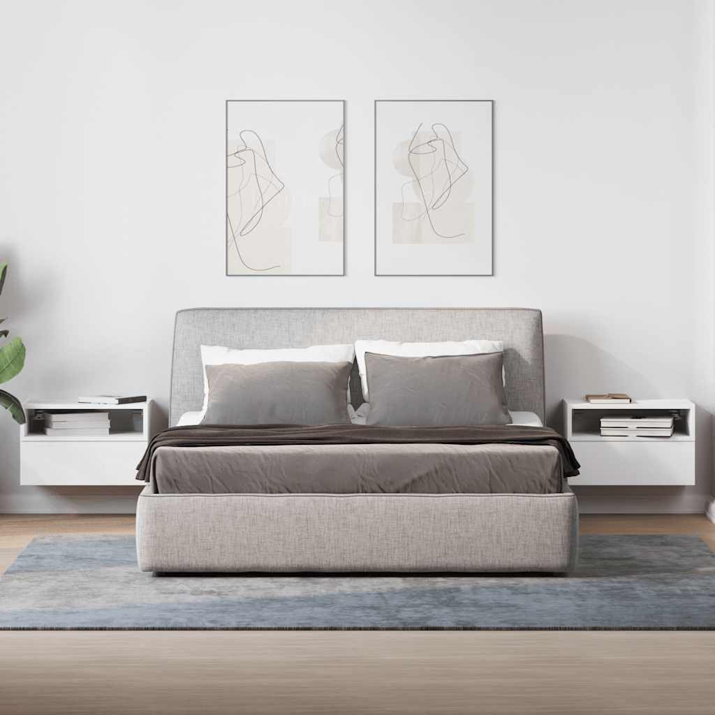 vidaXL Nachttisch Wand-Nachttische 2 Stk. Weiß günstig online kaufen