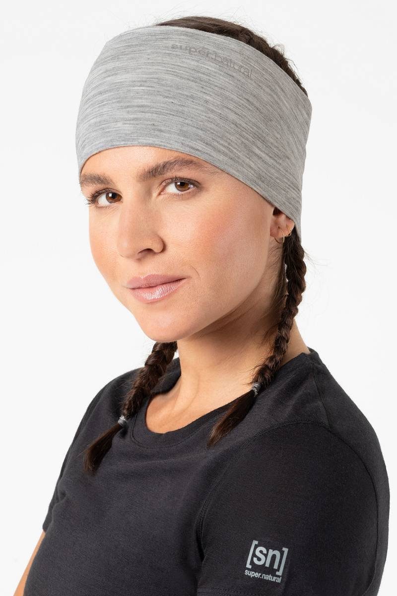 wärmender HEADBAND WANDERLUST Merino-Materialmix SUPER.NATURAL Stirnband Melange Ash Stirnband Merino