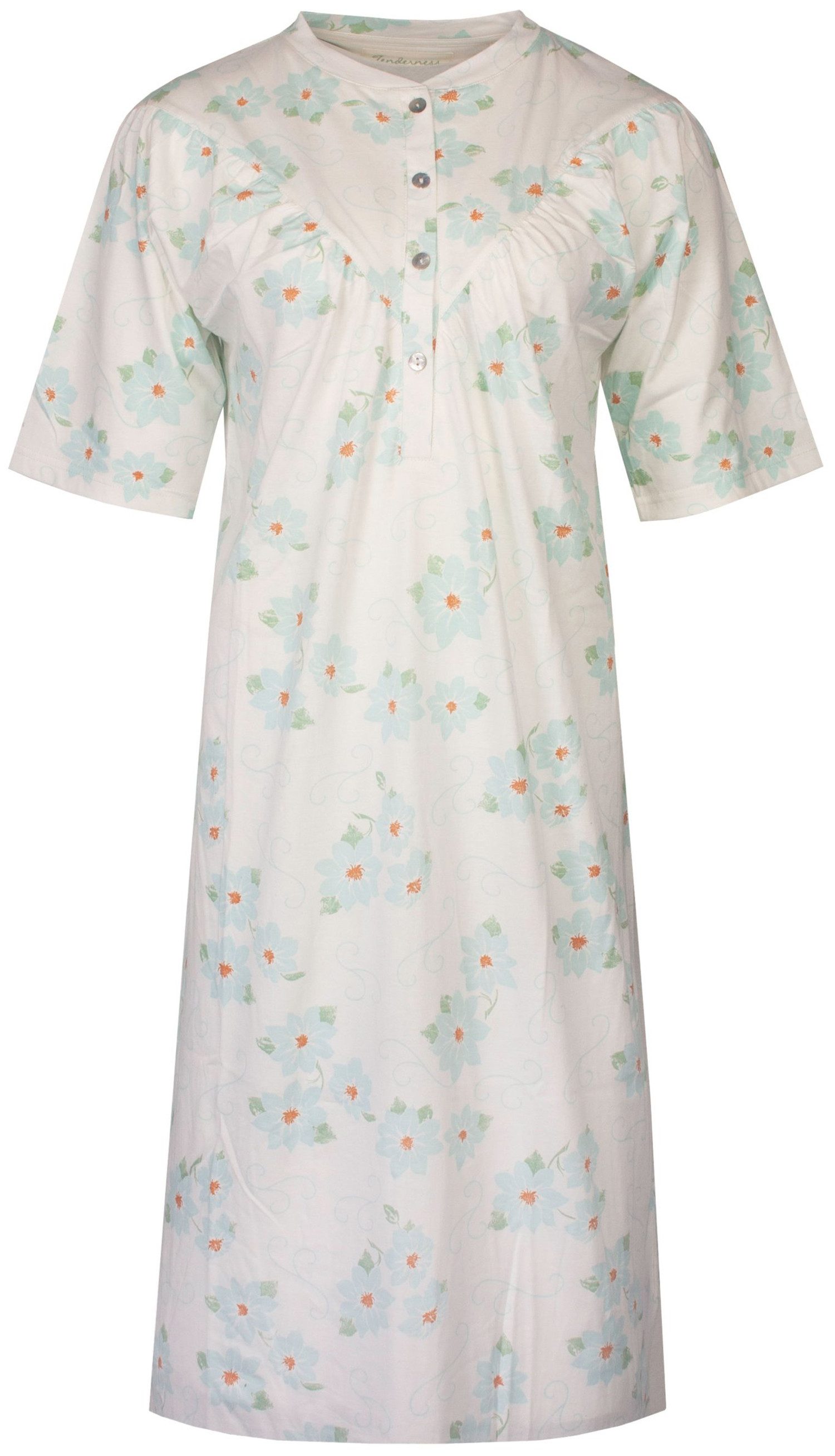 Tenderness Nachthemd Damen Schlafshirt mit kurzem Arm modisch (1-tlg) Baumwolle