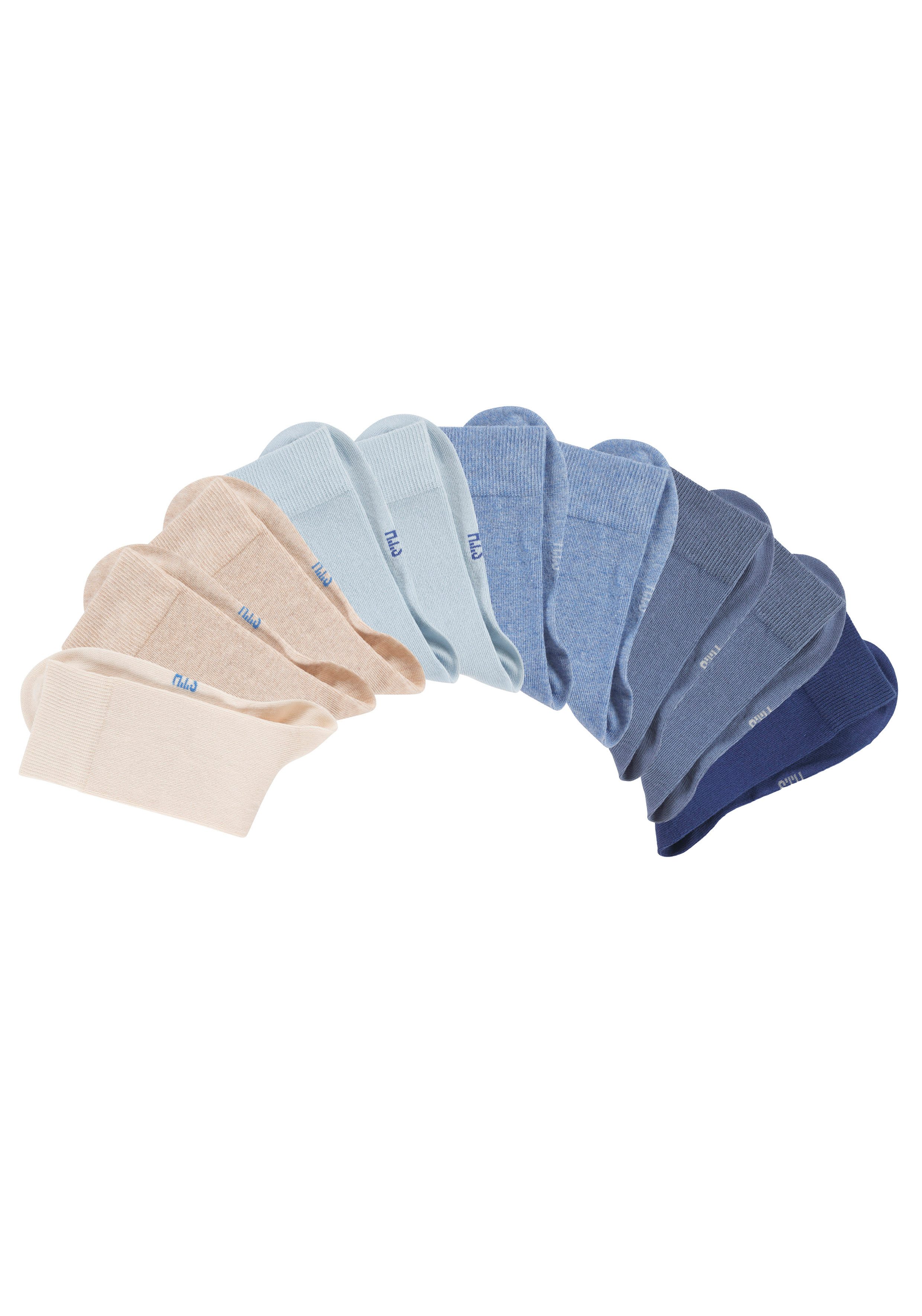 H.I.S Freizeitsocken Damen und Herren Atmungsaktiver Baumwollanteil; Business, Basic (Packung, 10-Paar, Gr. 35-38 bis 47-48) mit weichen Rippbündchen