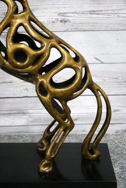 Bronzeskulpturen Skulptur Bronzefigur steigendes Pferd im abstrakten Design bronze-braun