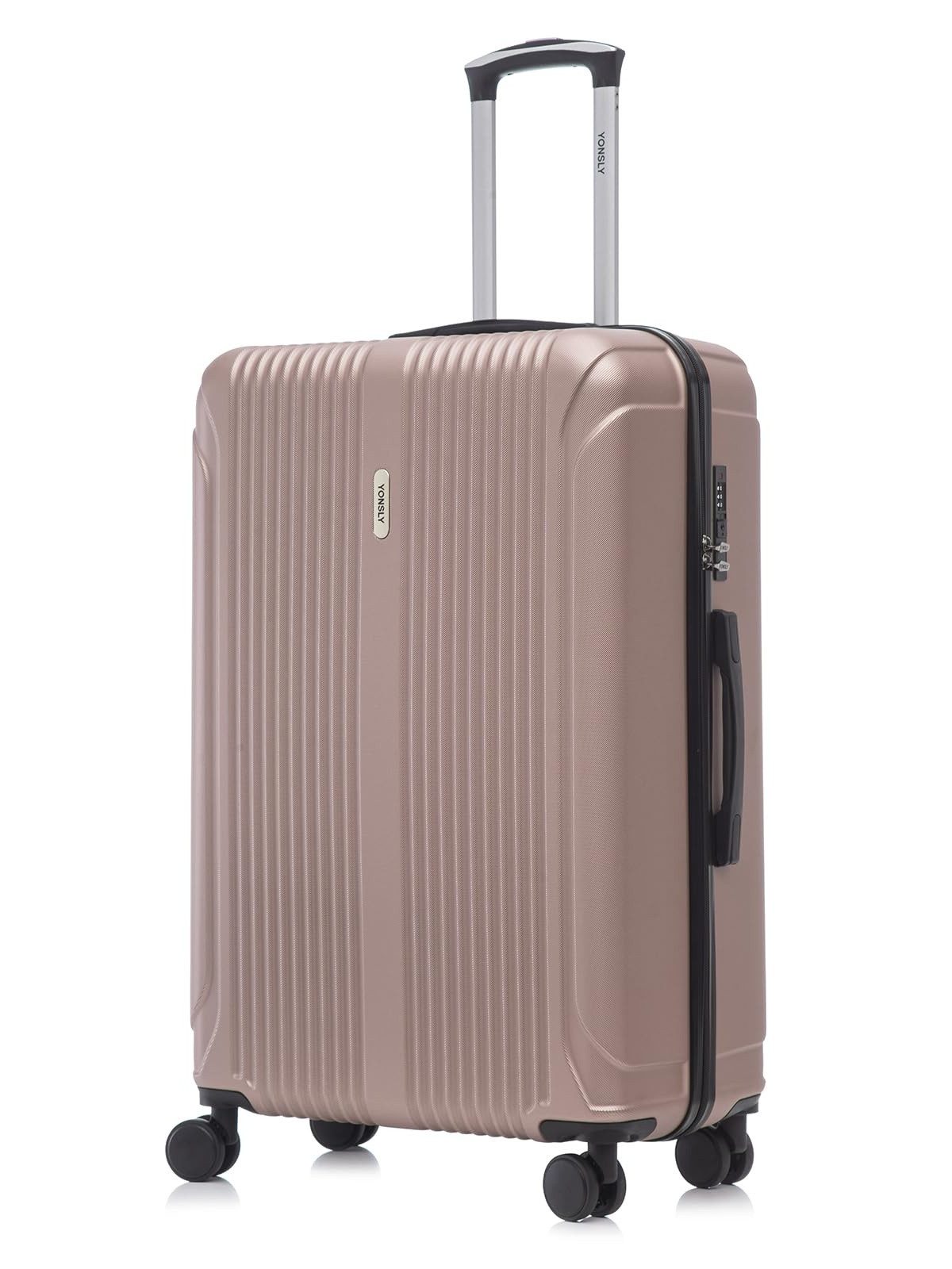 YONSLY Koffer Hartschalenreisekoffer Trolley mit Zahlenschloss, Rollkoffer, 4 Rollen, Wasserabweisend Stoßfest Robust