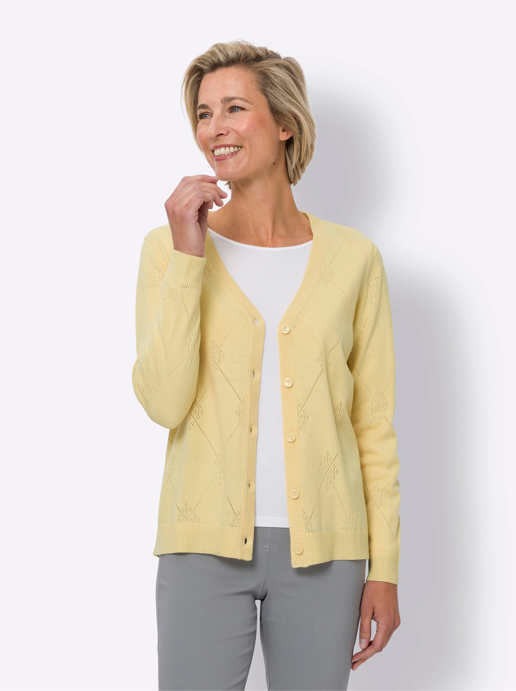 Sieh an! Strickjacke Ajourstrickjacke . günstig online kaufen