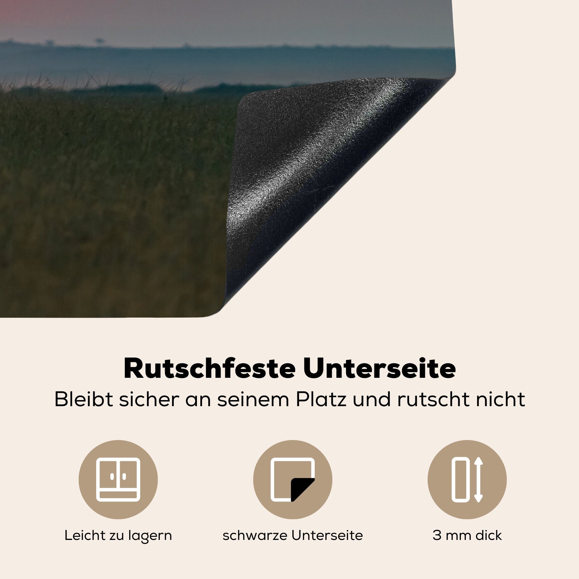 küche, Sonne Ceranfeldabdeckung 81x52 (1 tlg), Himmel, Giraffe - Induktionskochfeld Schutz die MuchoWow für Herdblende-/Abdeckplatte cm, - Vinyl,