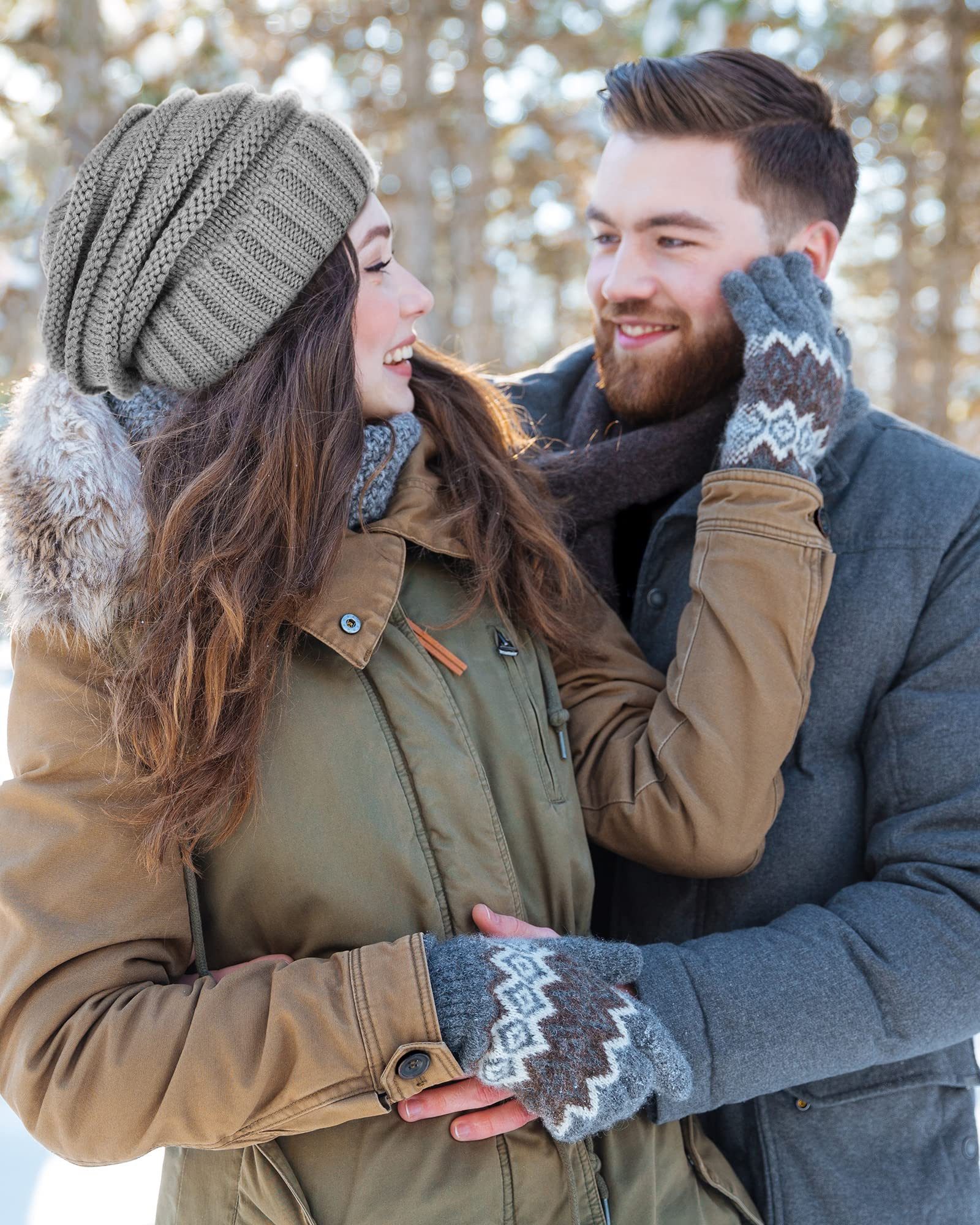 FOUORTUNATE-BEE Strickmütze Damen Wintermütze, weiche Strickmütze, locker & vielseitig tragbar (Breite Strick-Wintermütze Damen, modische, warme Mütze für Winte – Bild 5 von 5