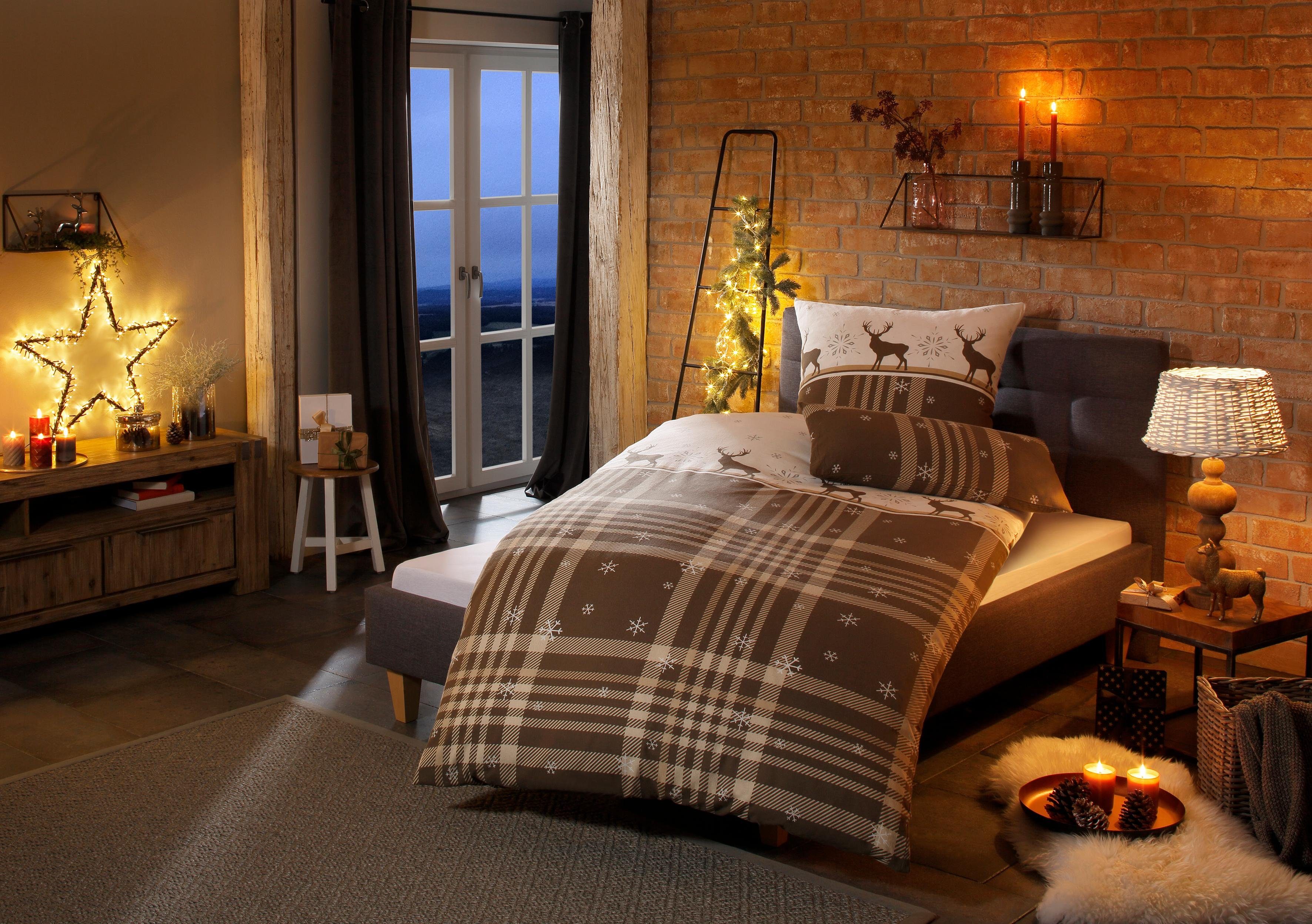 my home Bettwäsche Wenda, Biber, 2 teilig, in Qualitäten PolyCotton (kühlen günstig online kaufen