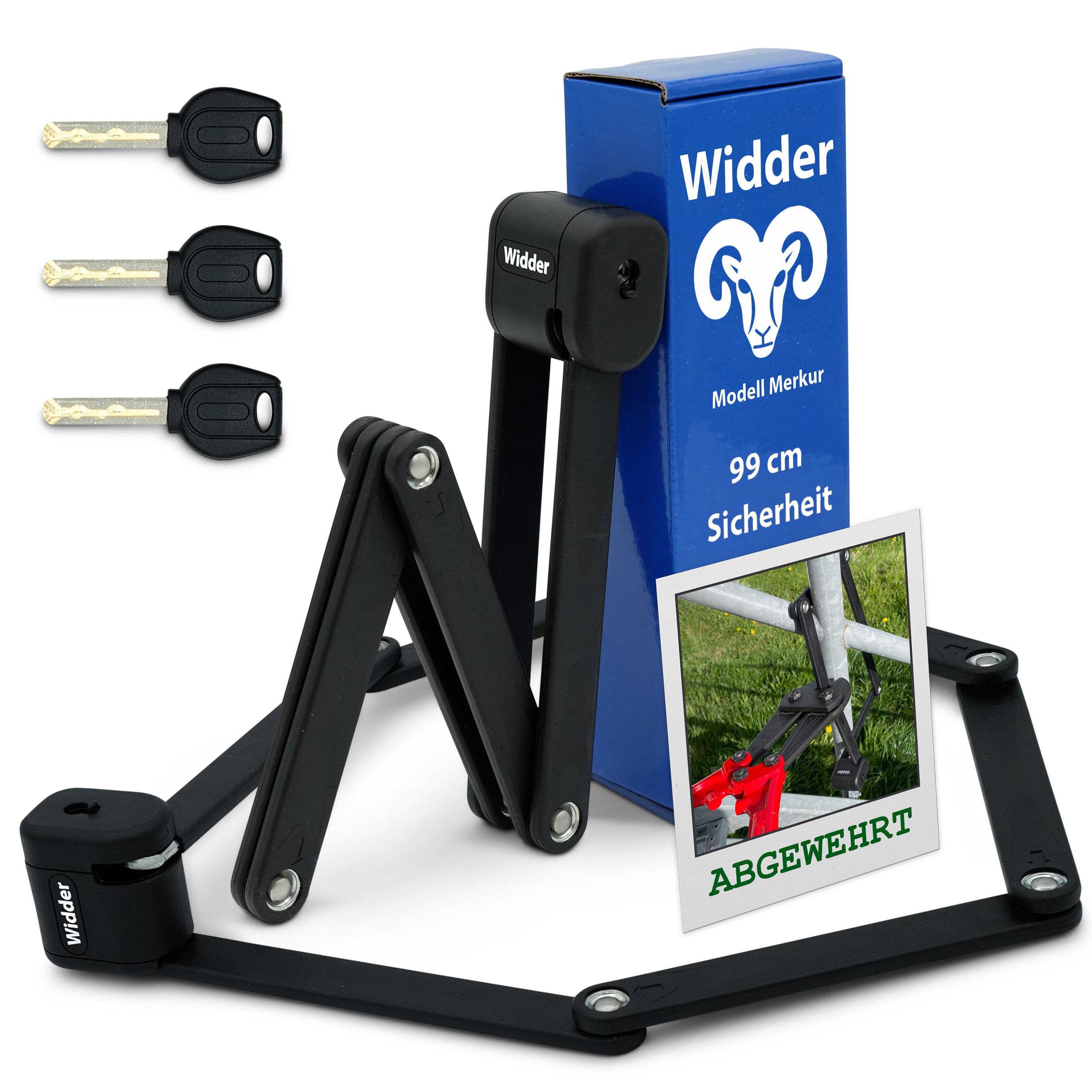 Faltschloss Fahrrad [sicherer Titan-Stahl Level 15] Fahrradschloss hohe Sicherheit
