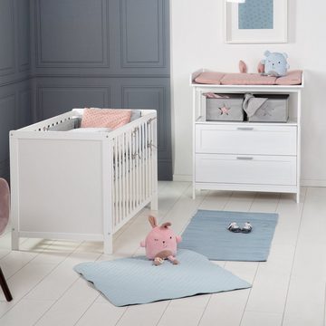 roba® Babymöbel-Set Hamburg 2-teilig, (2-St), Beistellbett & schmale Wickelkommode