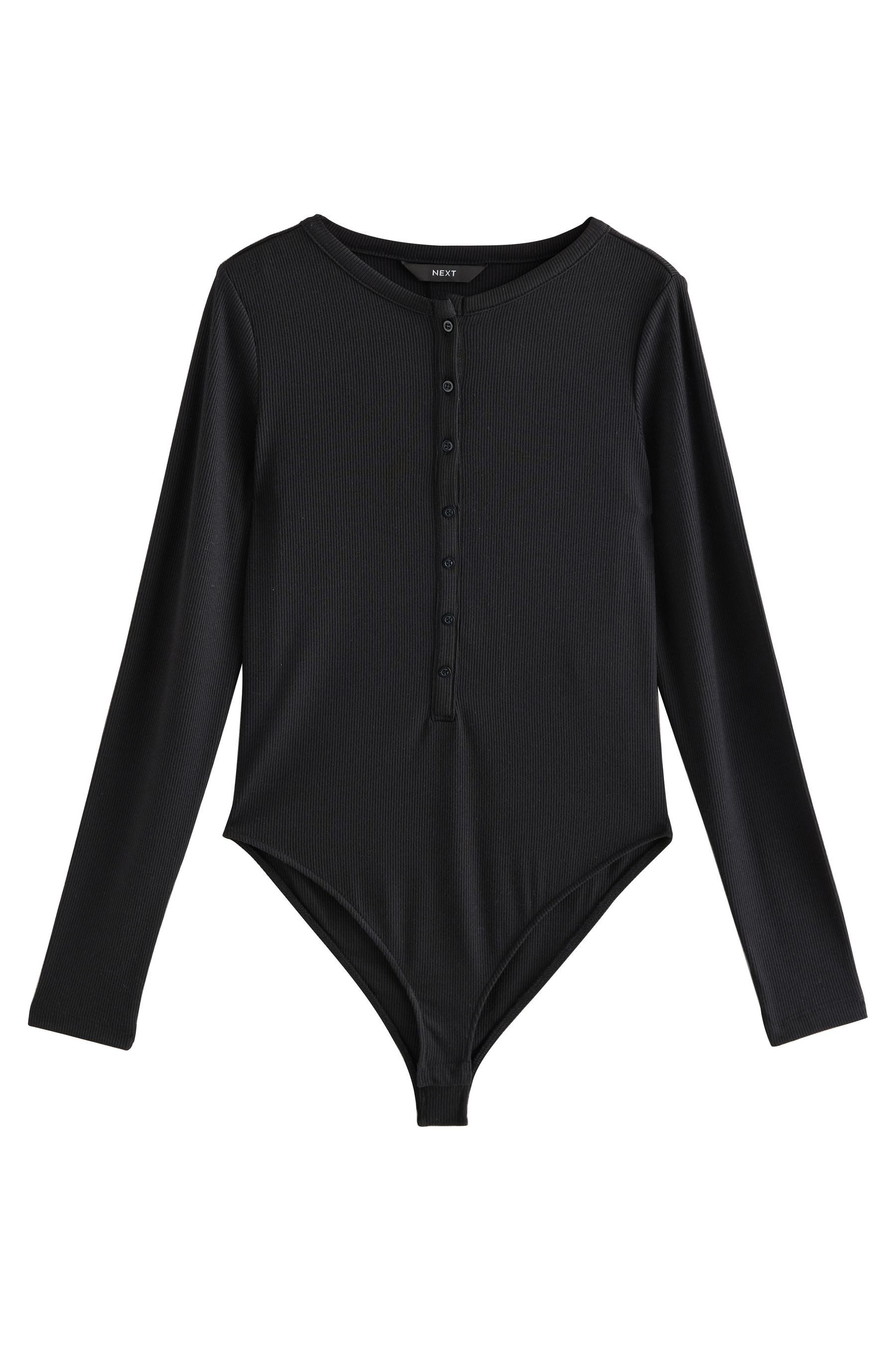 Next Langarmbody Gerippter, langärmliger Henley-Body (1-tlg)