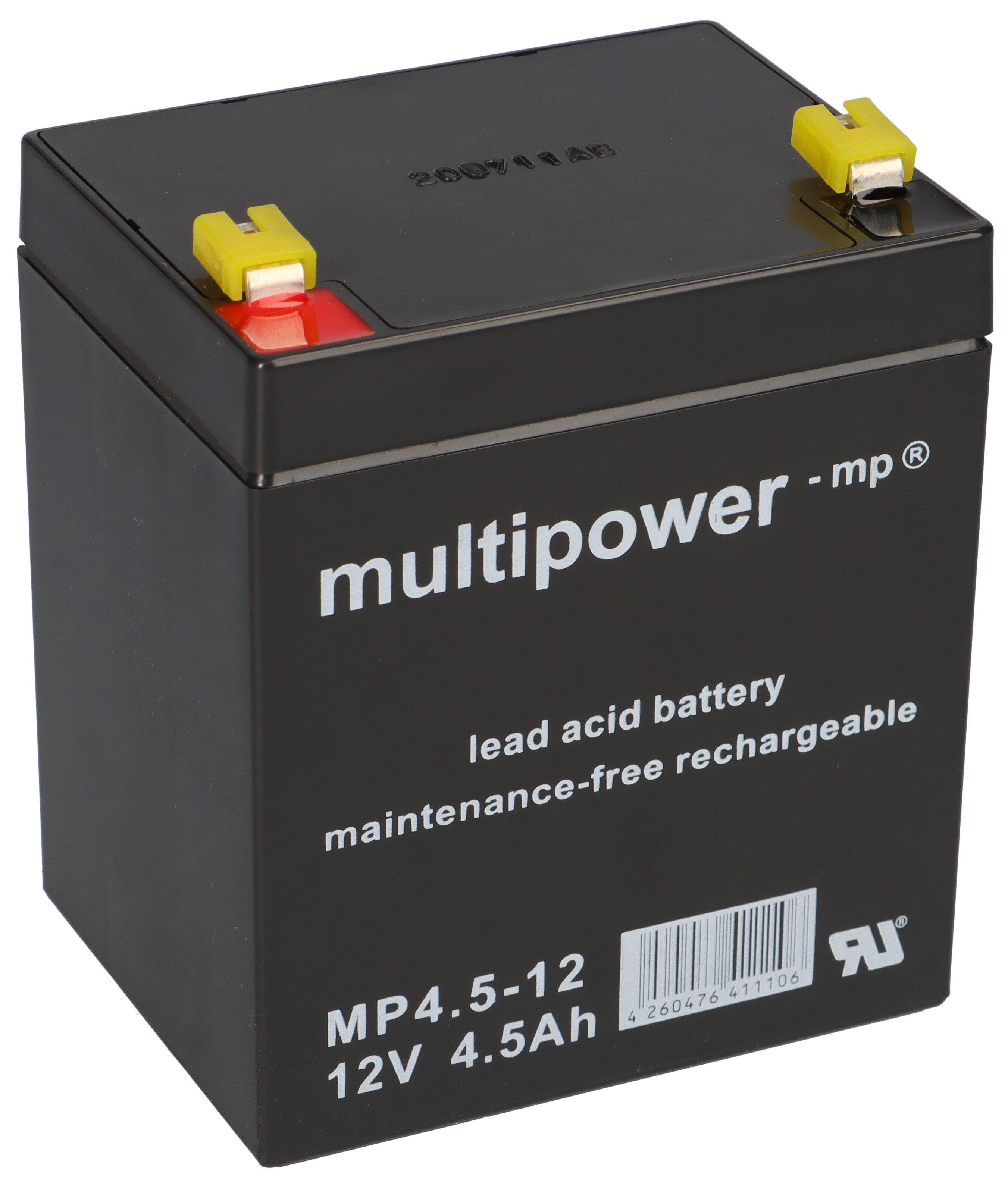 Multipower Multipower Blei-Akku MP4,5-12 Pb 12V / 4,5Ah Faston 4,8 Bleiakkus
