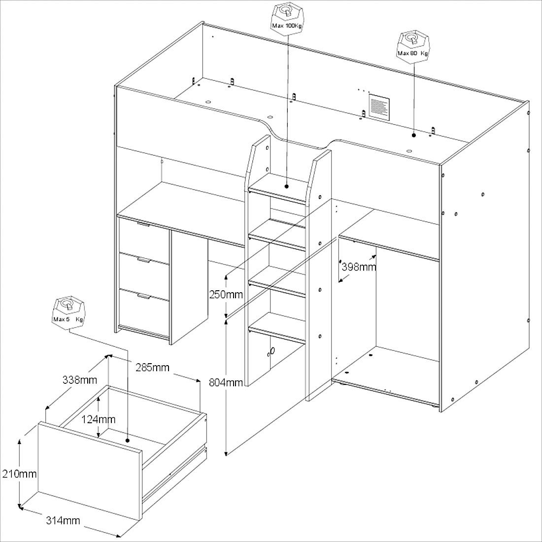 Parisot Hochbett Tom