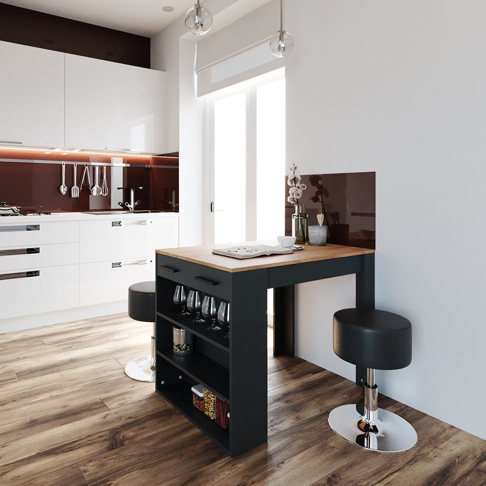 Vicco Bartisch Repose, Anthrazit/Goldkraft Eiche/Goldkraft Eiche, 67 x 100 günstig online kaufen