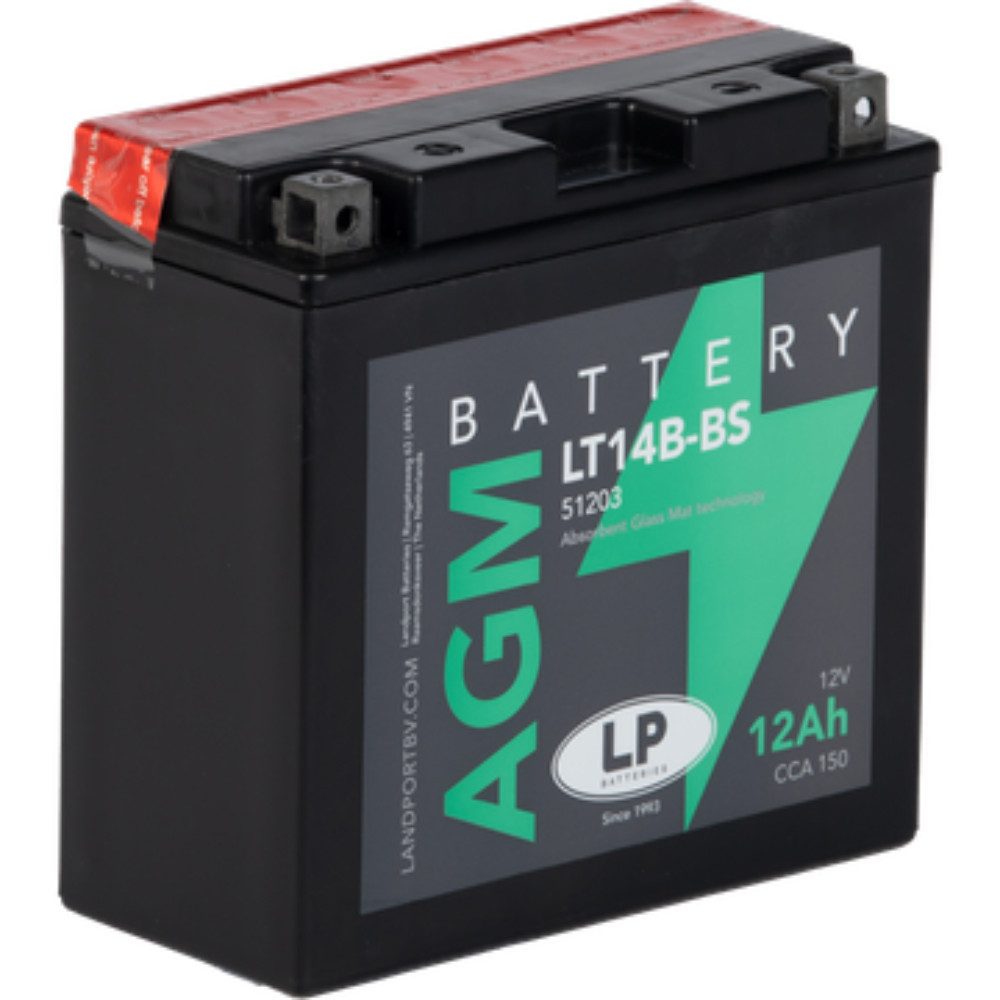 Akkuman.de Batterie AGM 12V 12Ah für Motorrad Startbatterie MA LT14B-BS ...