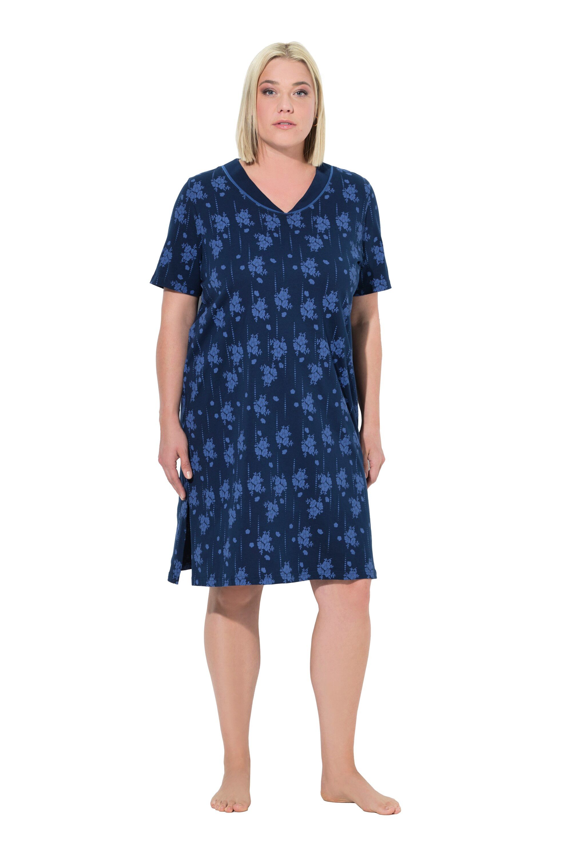 Ulla Popken Bigshirt Bigshirts 2er-Pack Blüten V-Ausschnitt günstig online kaufen