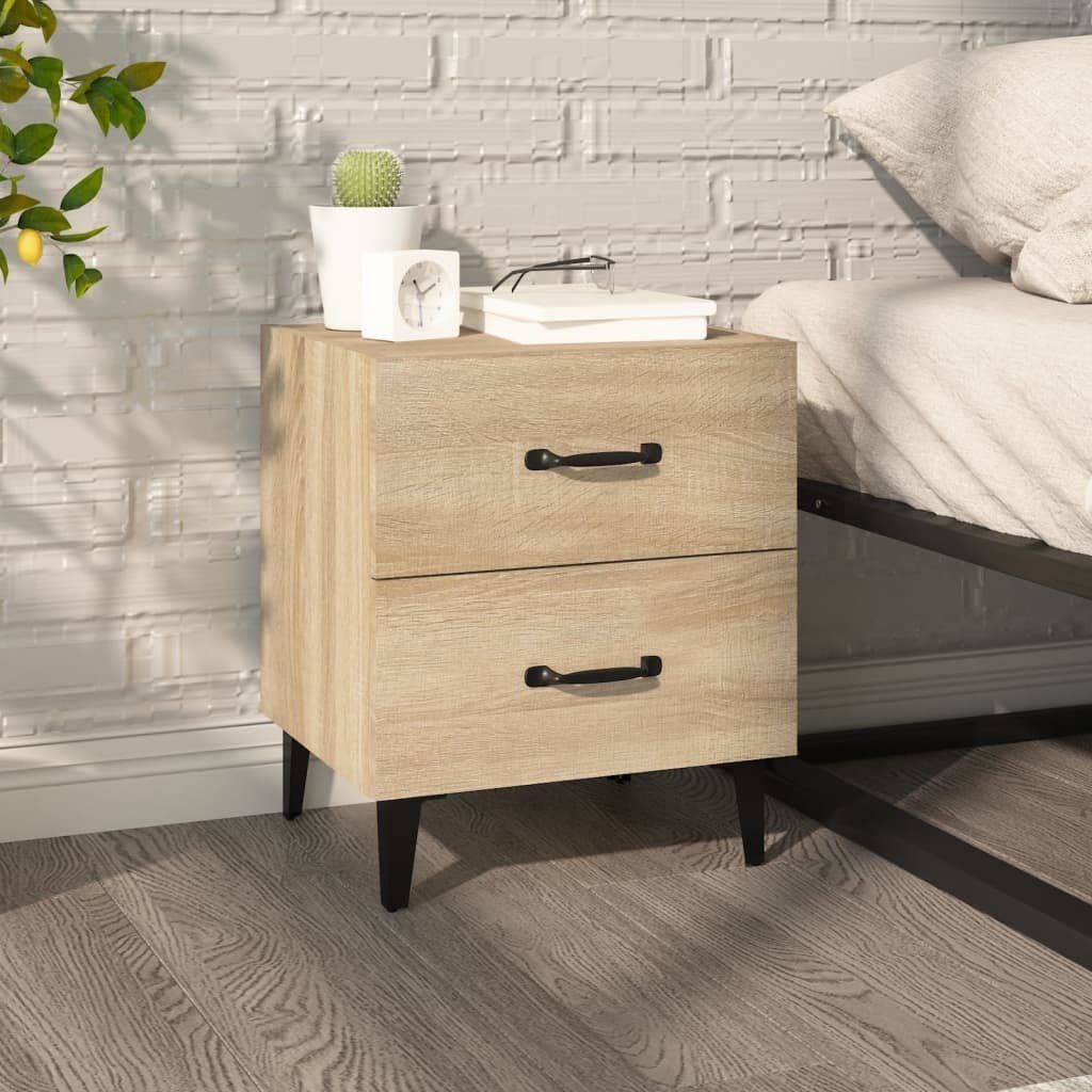 Nachttisch Sonoma-Eiche 40x35x47,5 cm aus Holzwerkstoff und Metall