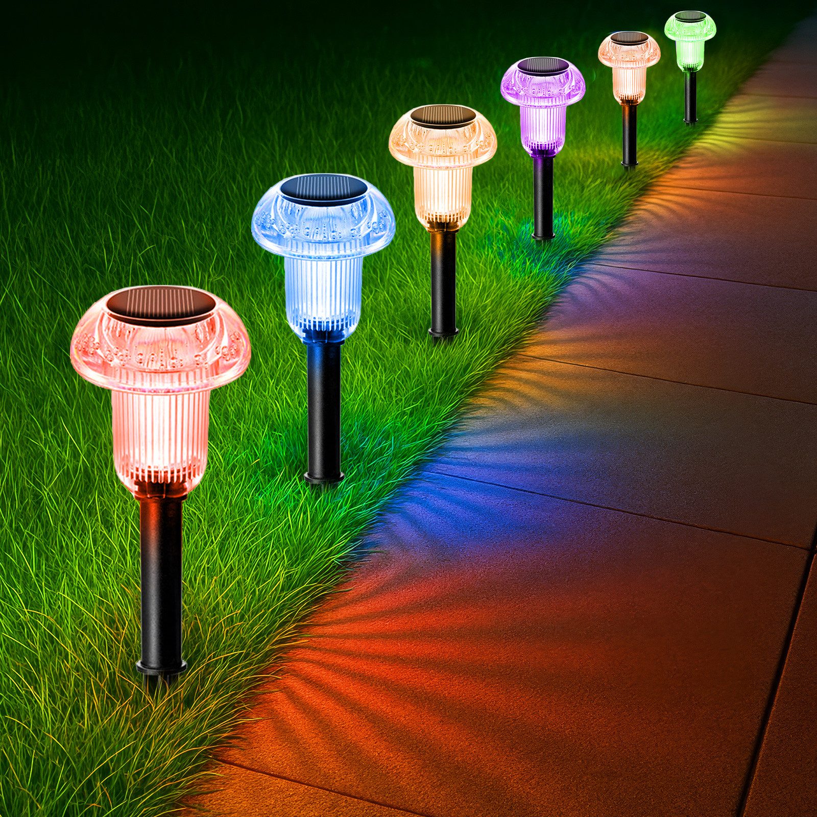 BlingBin LED Solarleuchte 6 Stück Solar-Gartenleuchten, günstig online kaufen