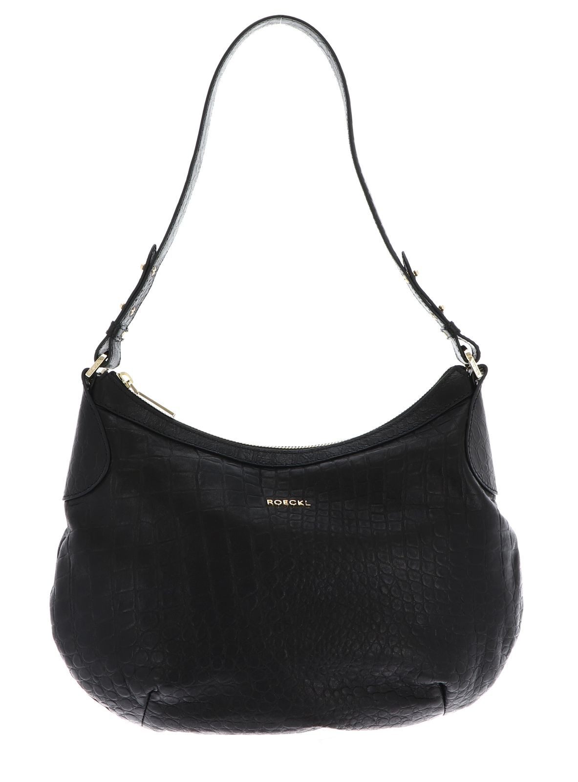Roeckl Schultertasche Shoulderbag Croco, aus echtem Schafsleder