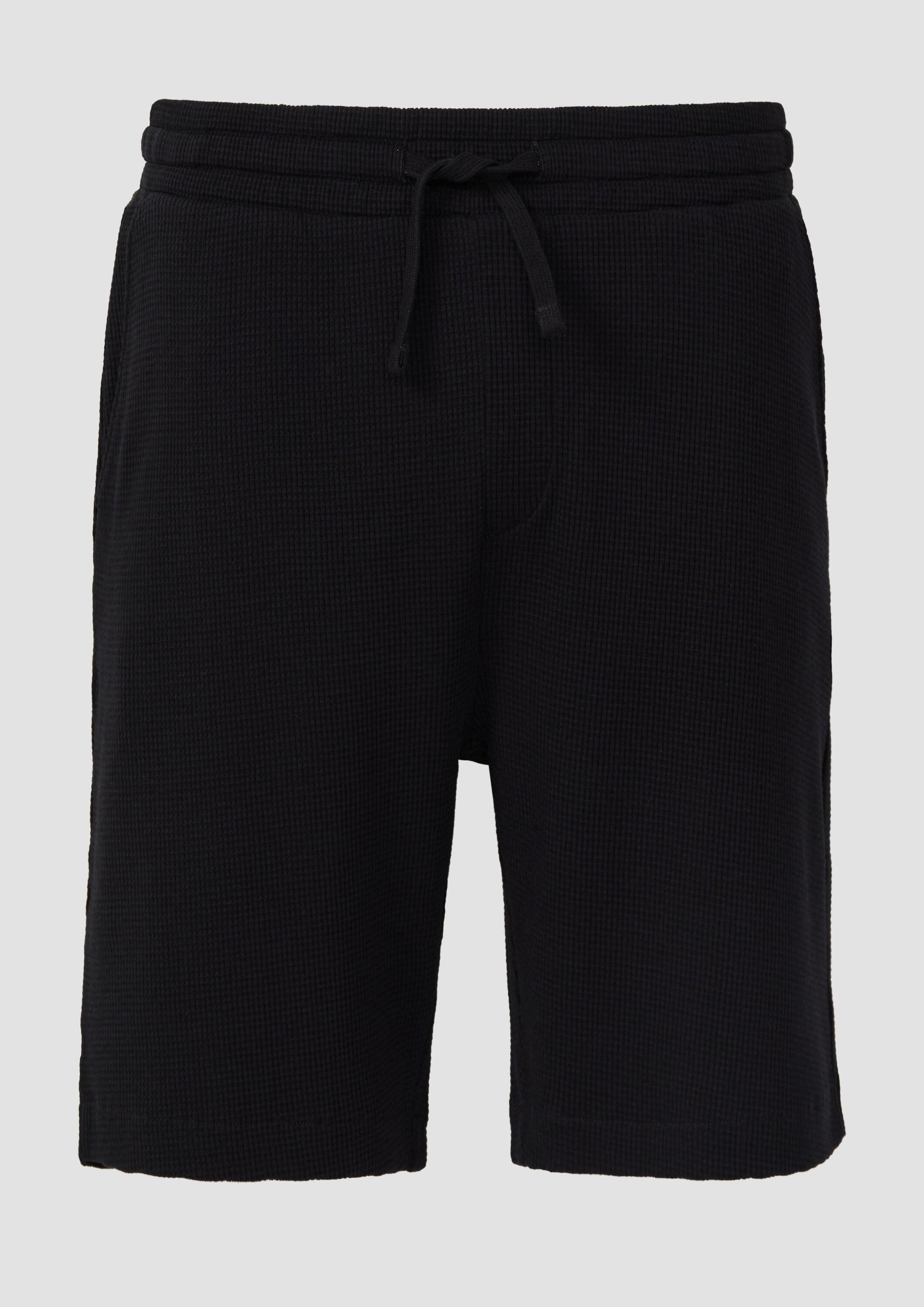 QS Shorts Hose Jogpants aus Waffelpiqué