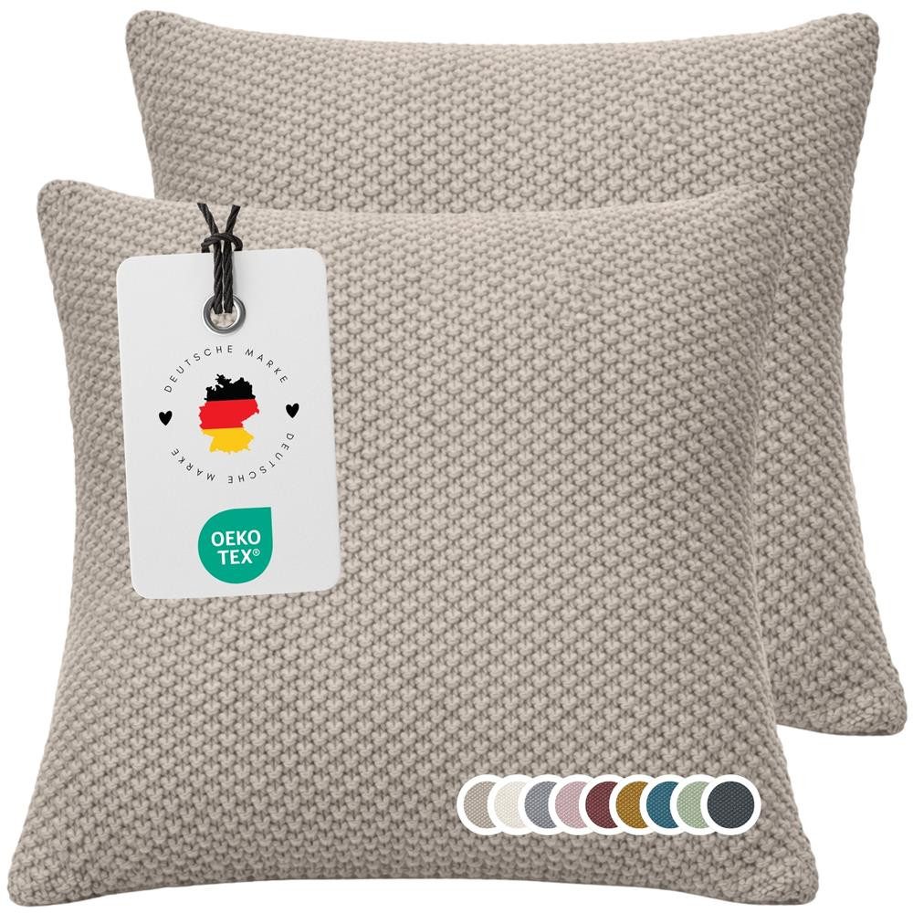 Carpe Sonno Kissenbezug 50 x 50 Strick Dekokissenbezug Sofa Couch Wohnzimmer Kissenhülle Weich, (2 Stück), OEKO-TEX Strick Kissenbezug - Strickdecke passend erhältlich