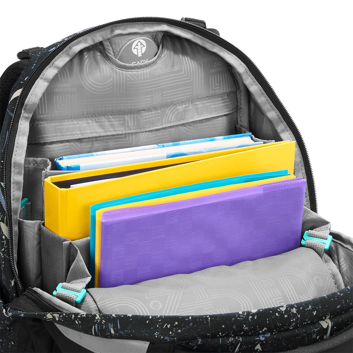 coocazoo Schulranzen Schulrucksack-Set MATE Reflective Splash 3-teilig, Kollektion 26 (3-teilig), ergonomisch, Körpergröße: 135 - 180 cm, Easy-Grow-System
