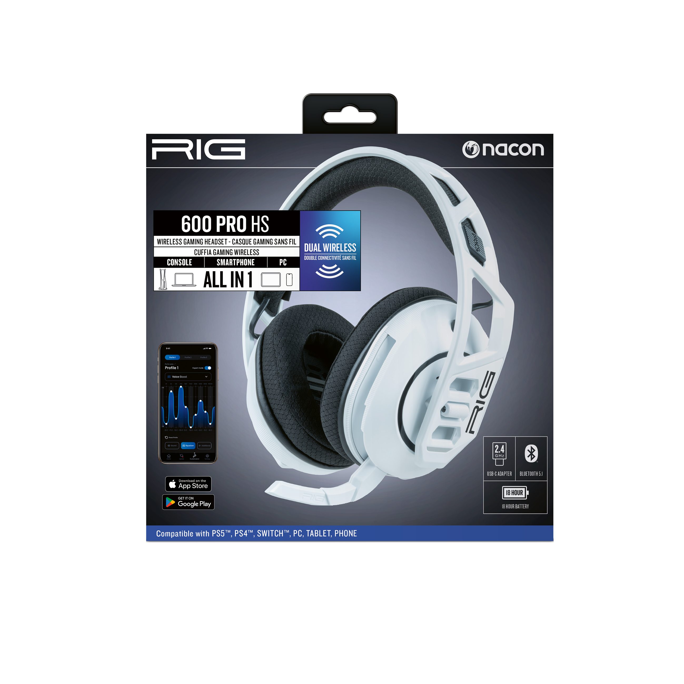 nacon NACON - RIG 600HS PRO White Gaming-Headset