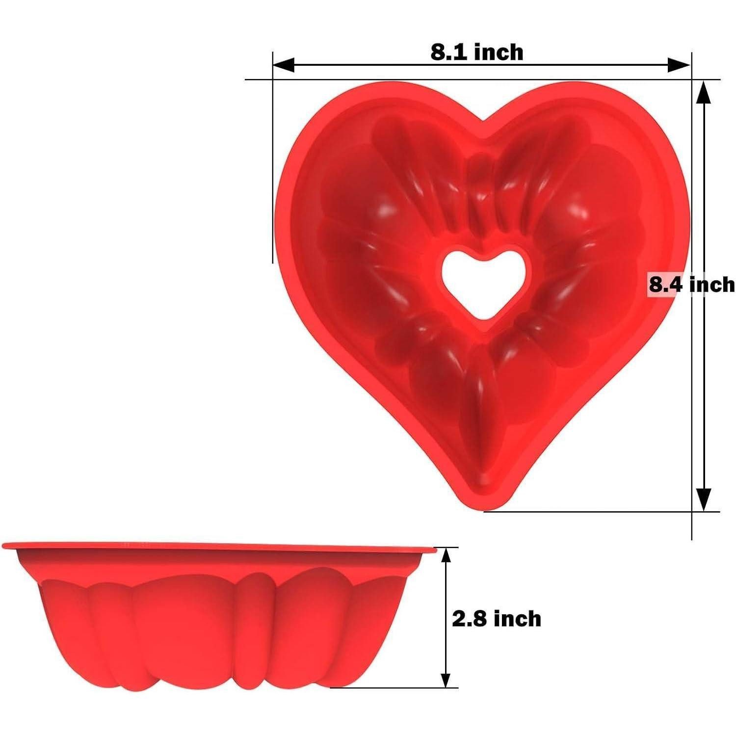 LuxusKollektion Herzkuchenform Herzbackform Silikon Antihaft Kuchenform Pudding 20cm Herzbackform x2