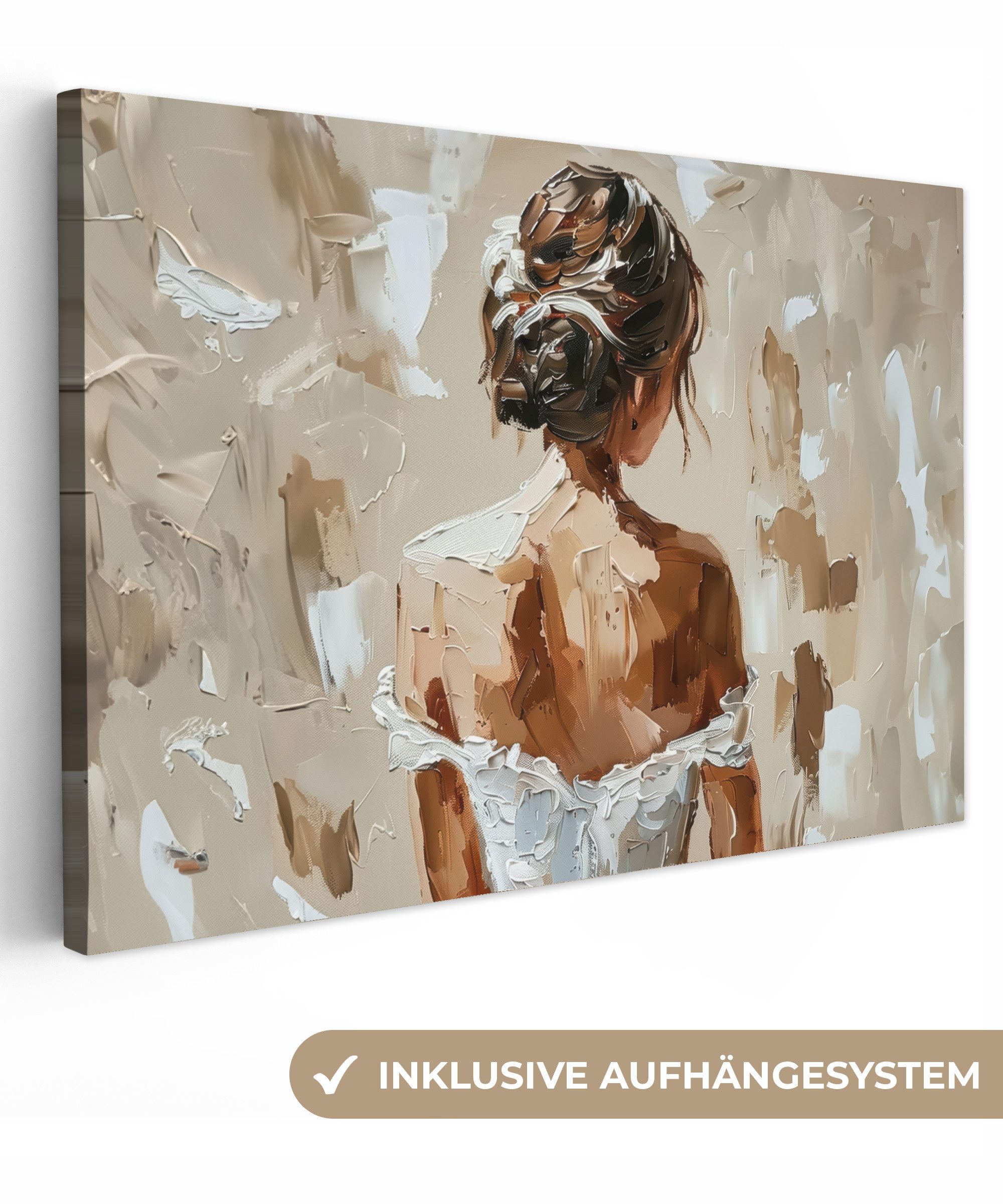 OneMillionCanvasses® Leinwandbild Frau - Farbe - Abstrakt - Beige - Modern, günstig online kaufen