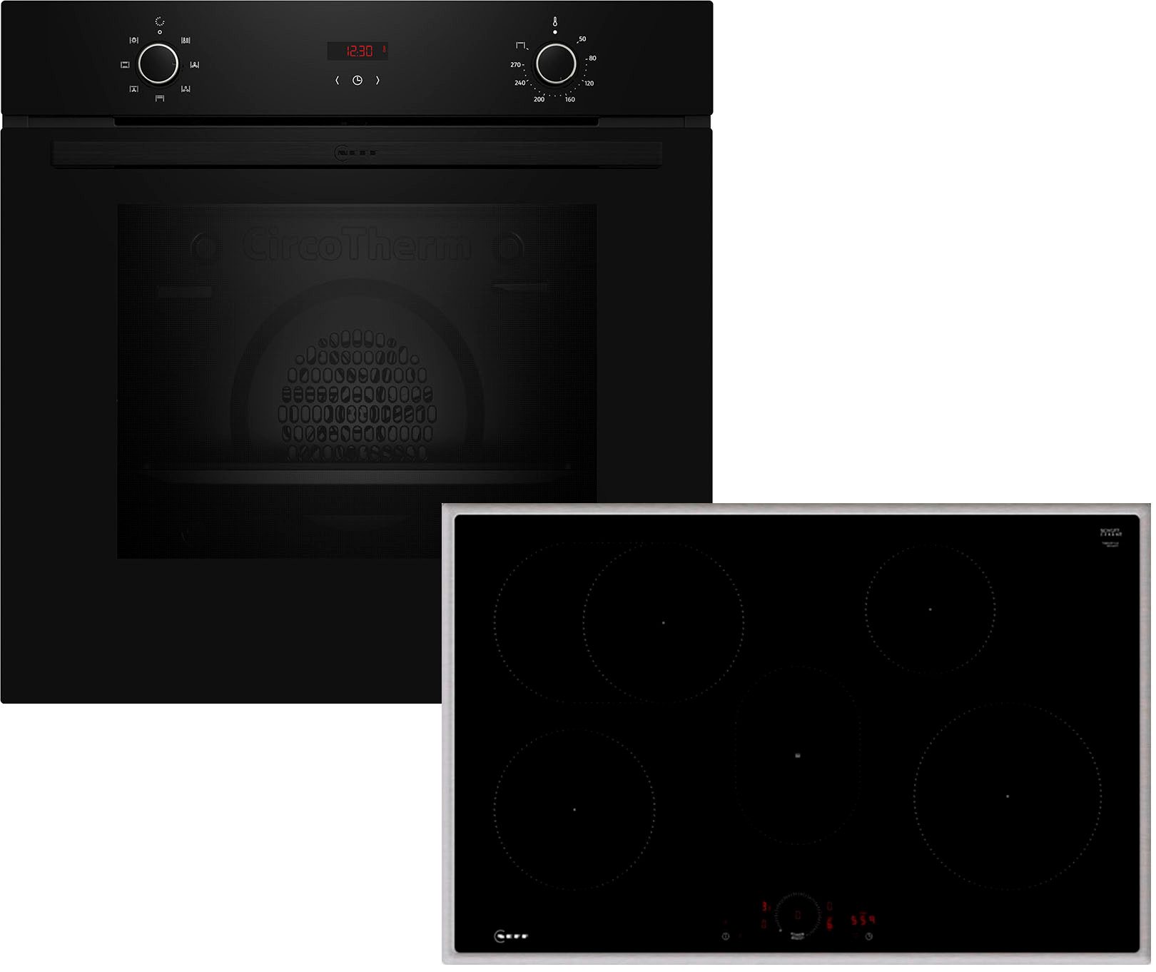 NEFF Backofen-Set BX38IB0, mit Teleskopauszug nachrüstbar, CircoTherm® zum Backen auf 3 Ebenen & Powerstufe für schnelle Hitze