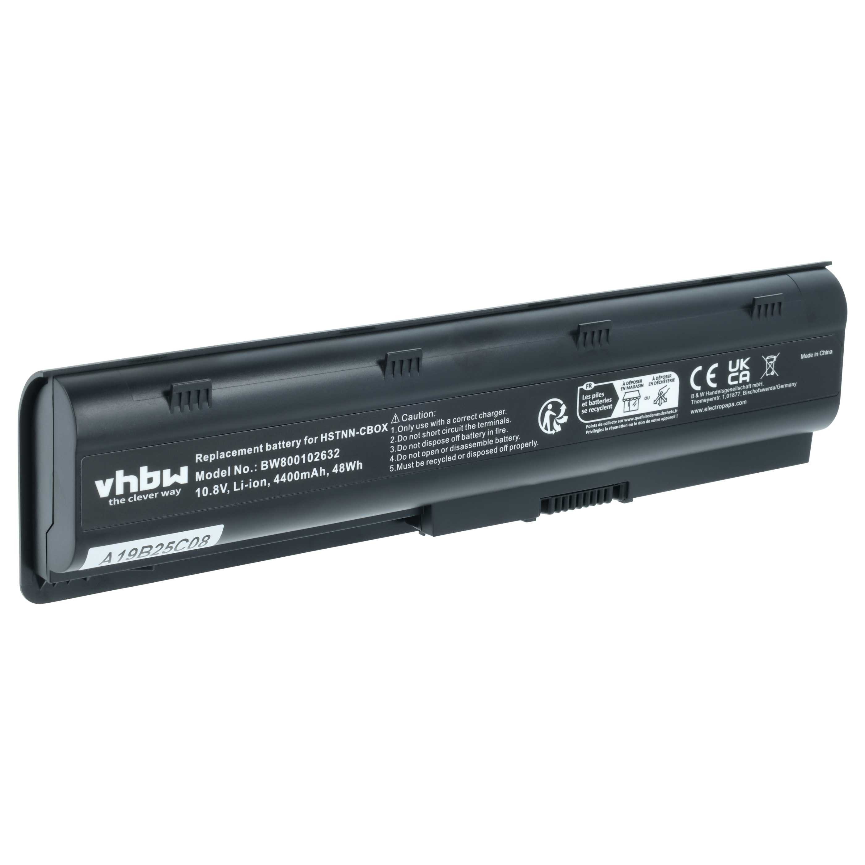 vhbw Akku passend für HP Pavillion G72-Serie, G7-Serie Notebook, Netbook Laptop-Akku Akku Li-Ion 4400 mAh (10,8 V, 1 St), Leistungsfähiger Austausch-Akku für Notebook, Wiederaufladbar, Jede