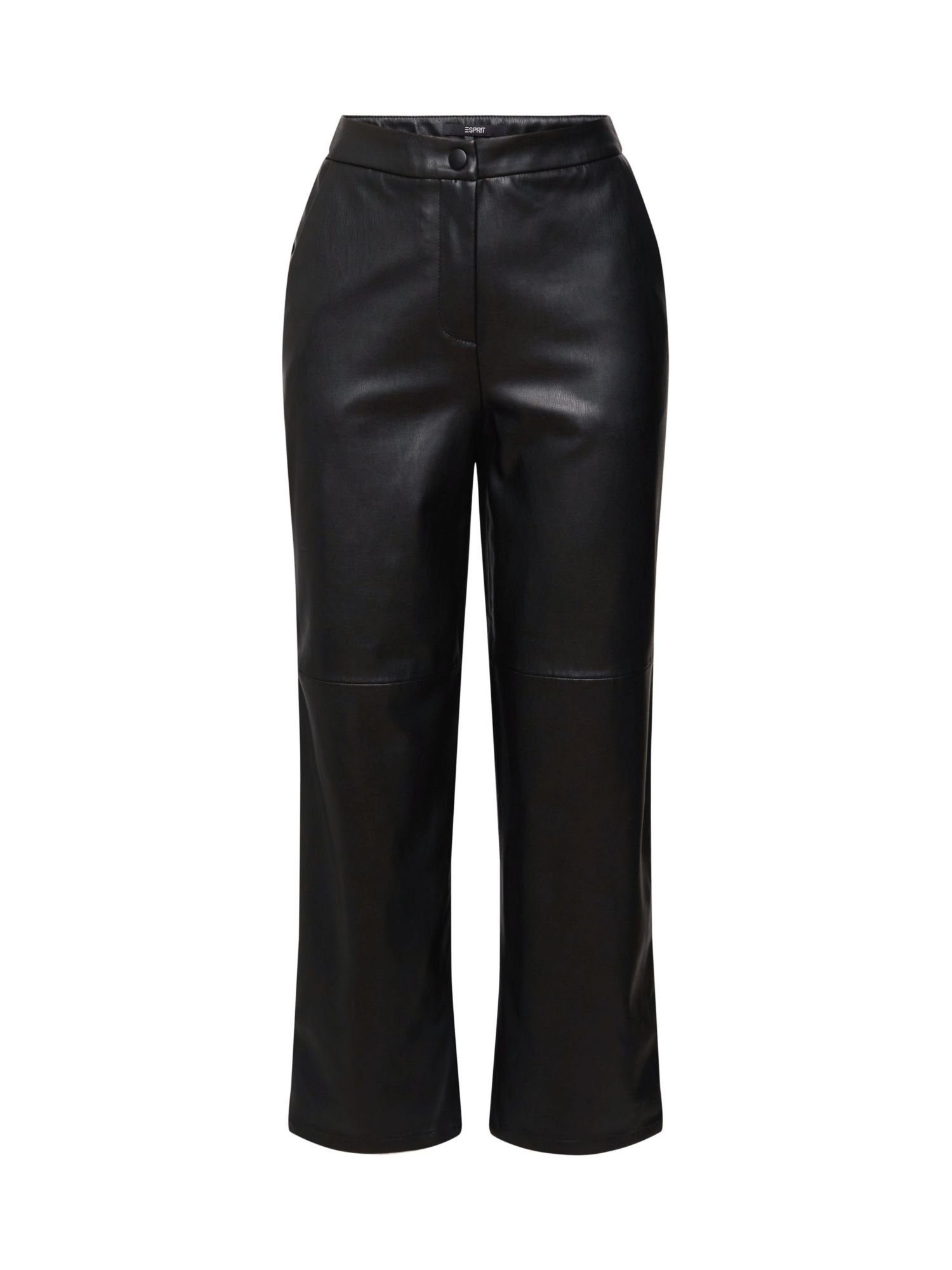 Esprit Collection 7/8-Hose Cropped-Hose Lederoptik in BLACK