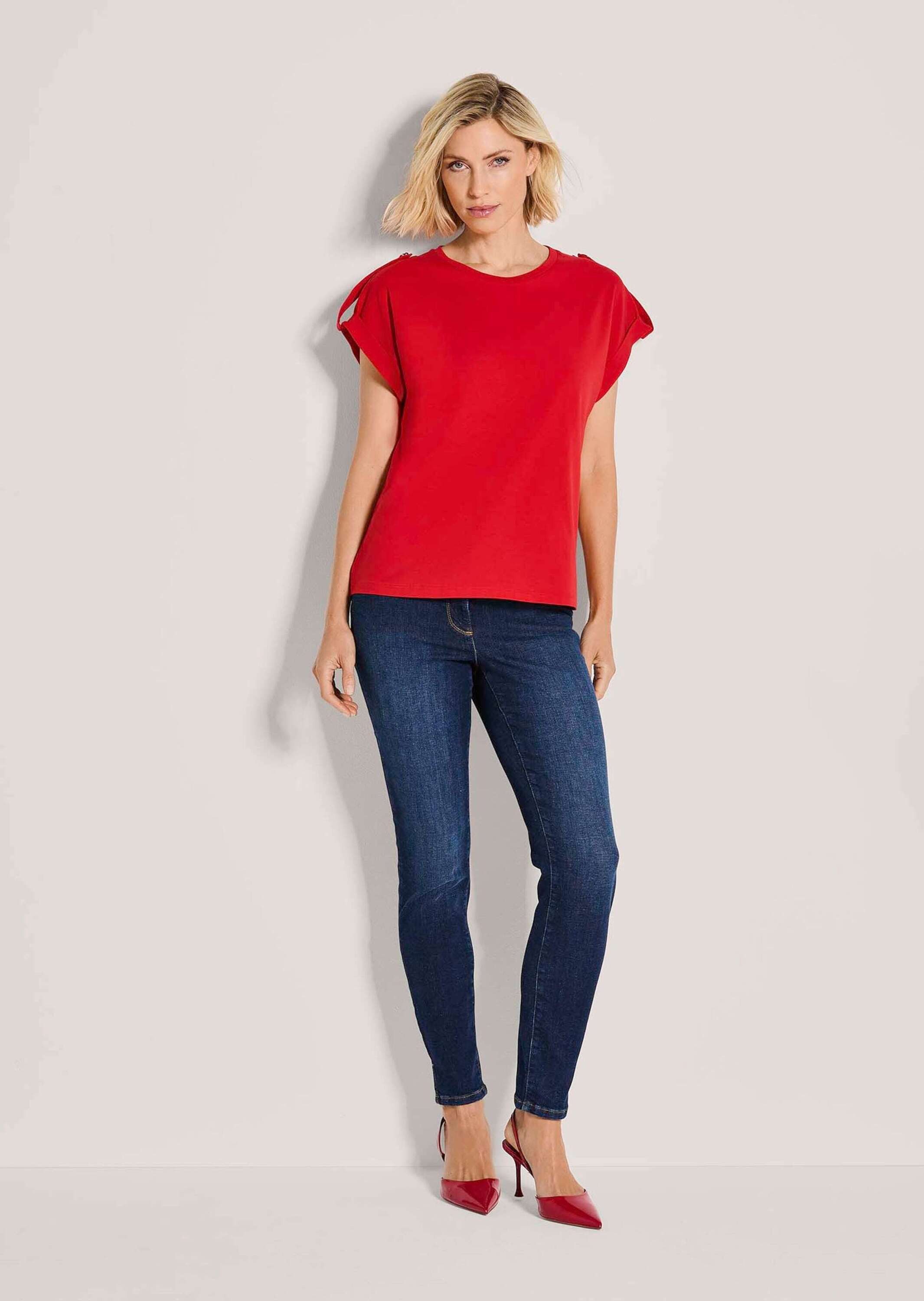 MADELEINE Kurzarmshirt Basic Shirt mit Kurzarm, lockere Form Leicht verläng günstig online kaufen