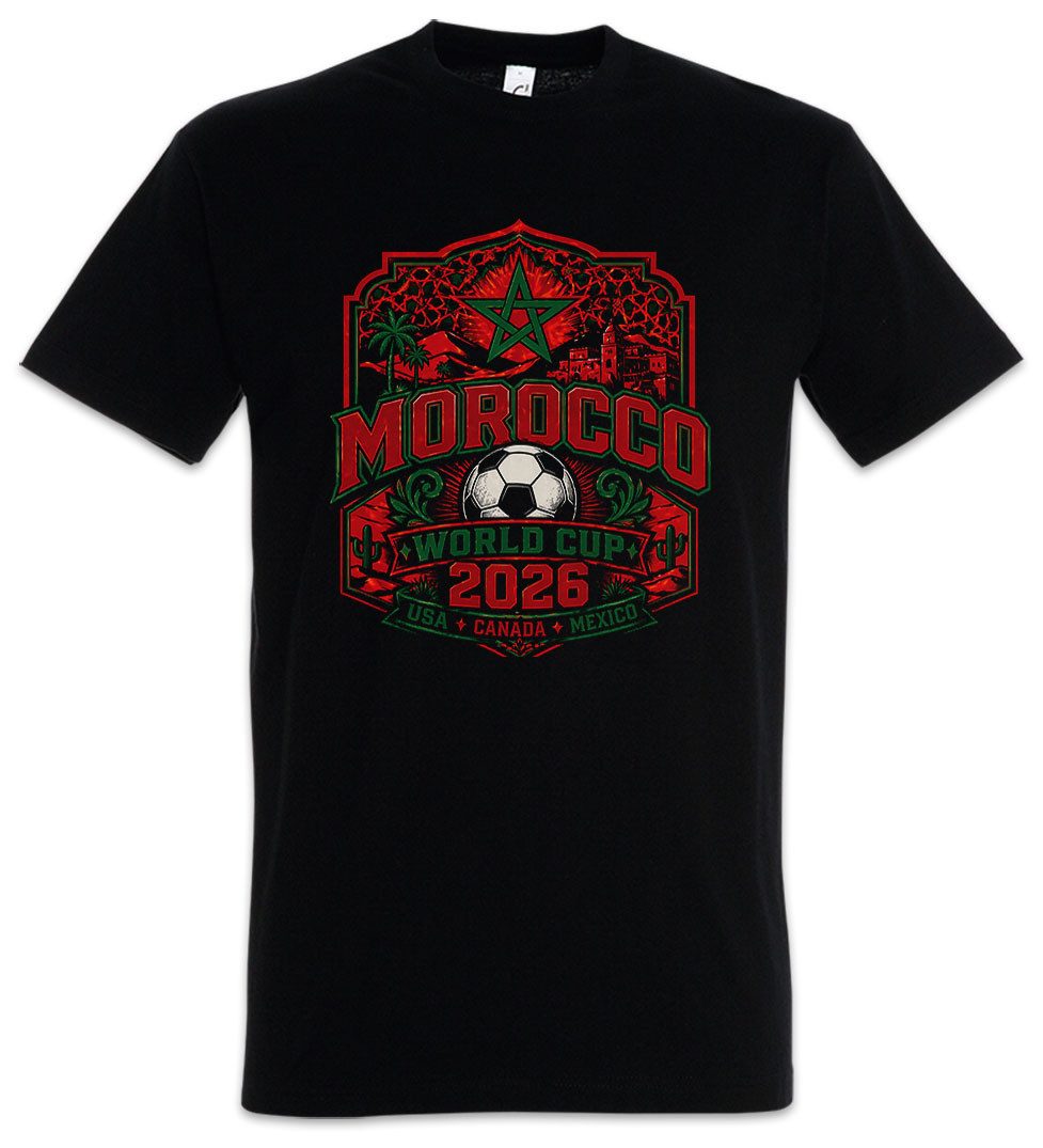 Urban Backwoods Print-Shirt Team Morocco 1 Herren T-Shirt Marokko WM 2026 Maghreb Atlas Marrakech (1-tlg) Berber Casablanca Rouge Vert