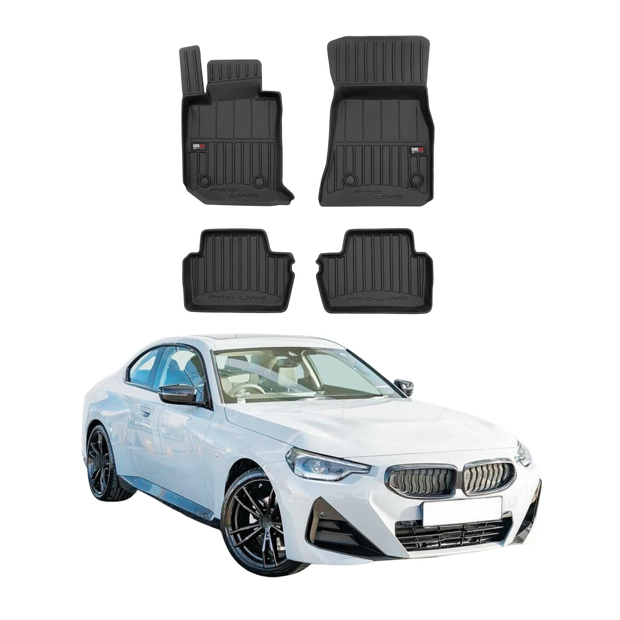 OMAC Auto-Fußmatten für BMW 2er G42 G87 Coupe 2021-2025 Schwarz 4 tlg TPE (4 St), für BMW 2er G42 G87 Coupe 2021-2025 BMW 2er G42 G87 Coupe 2021-2025, Antirutsch,Wasserfest,Einfache Installation