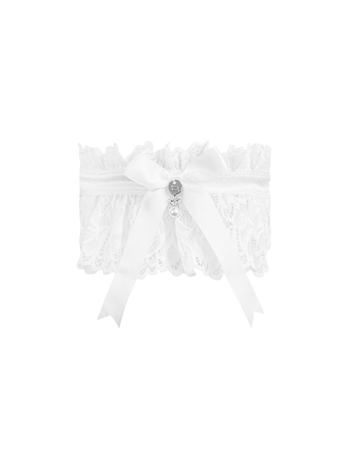 Brautmode Strumpfband Obsessive Spitze mit weiß Strumpfband Amor-Blanco