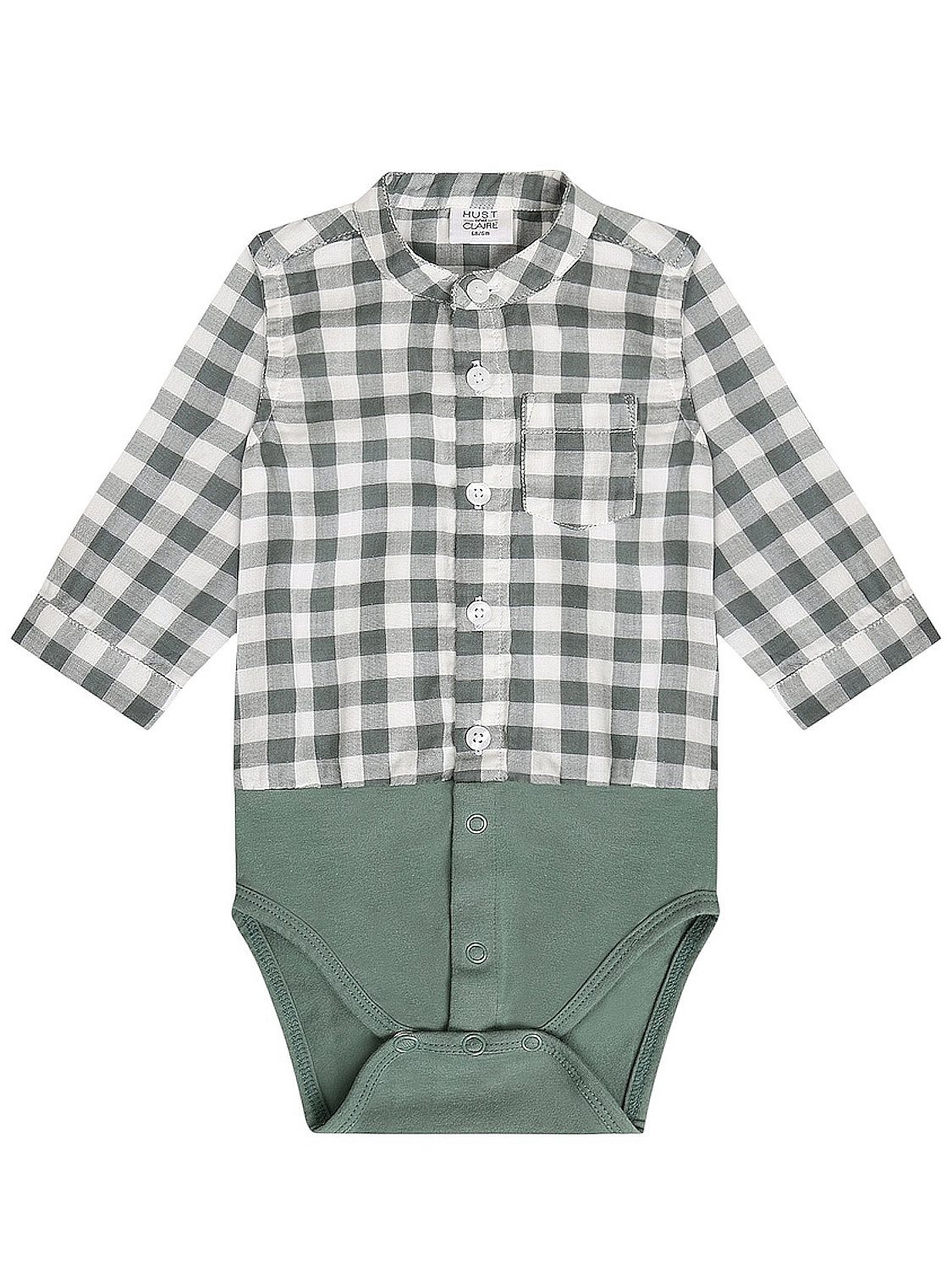 Hust & Claire Hemdbody HCBertil Muslin Check (1-tlg) Baby-Hemdbody HCBertil Muslin Check – Balsam Green