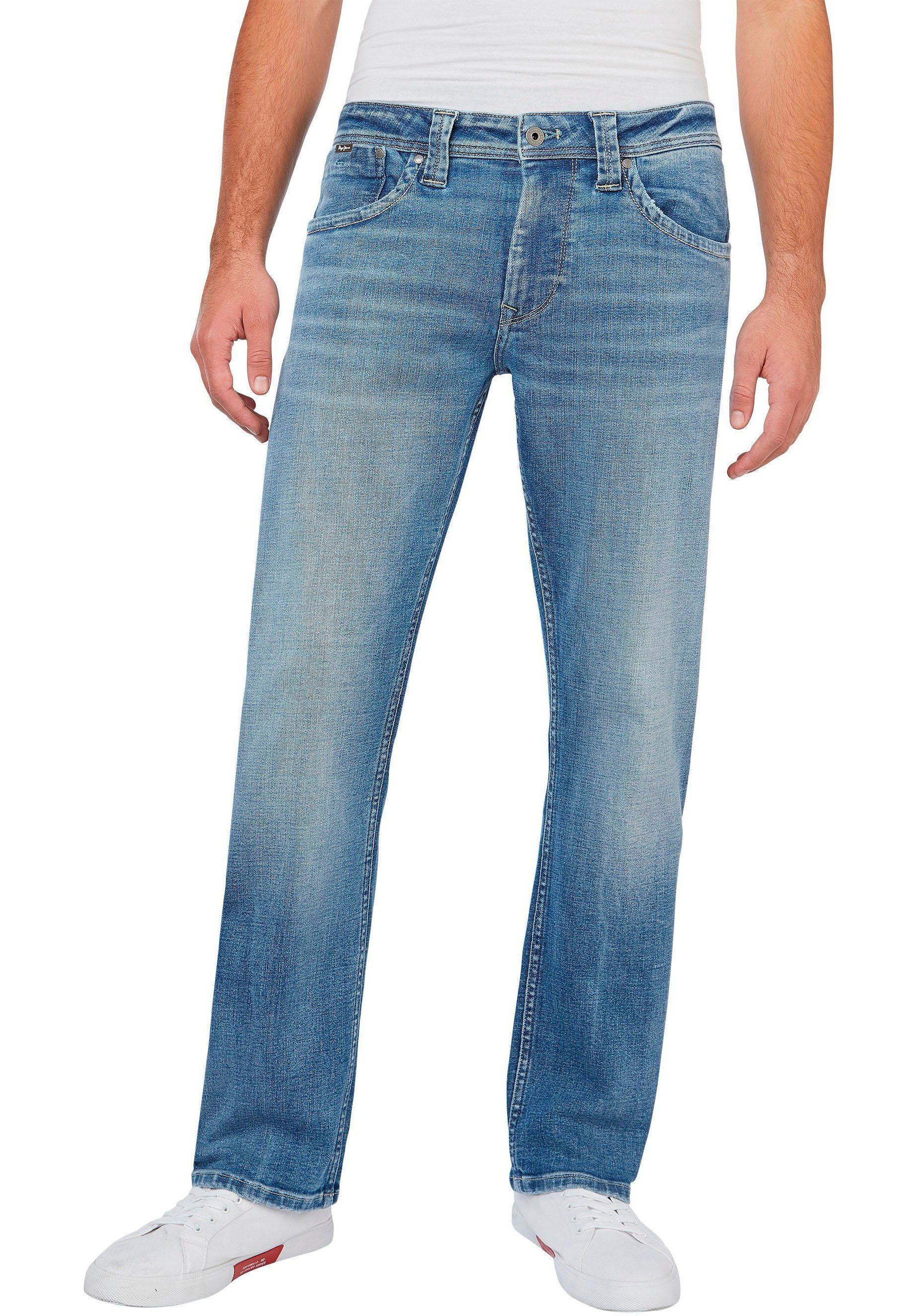 Jeans 5-Pocket-Form Pepe lightcross KINGSTON Straight-Jeans in ZIP
