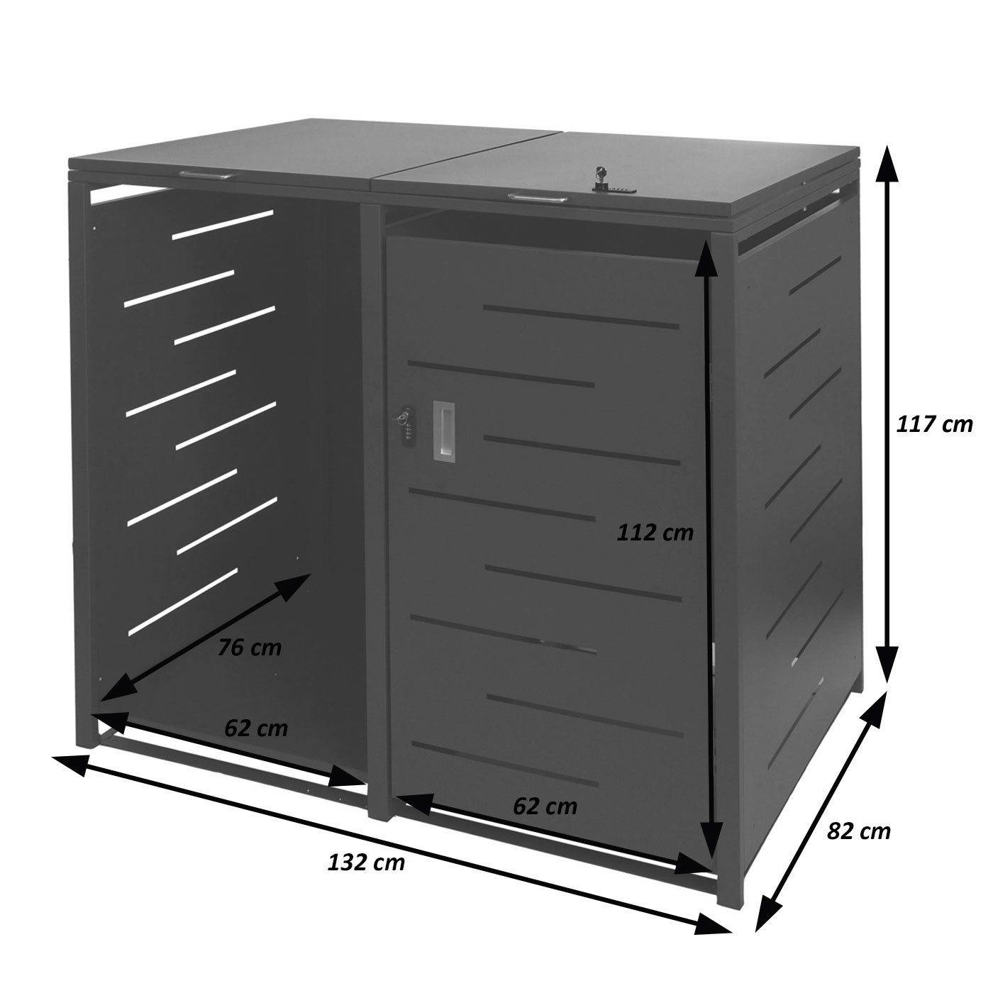 MCW-E83-B, zu oben MCW von öffnen Mülltrennsystem Garten, Belüftungsschlitze, abschließbar,