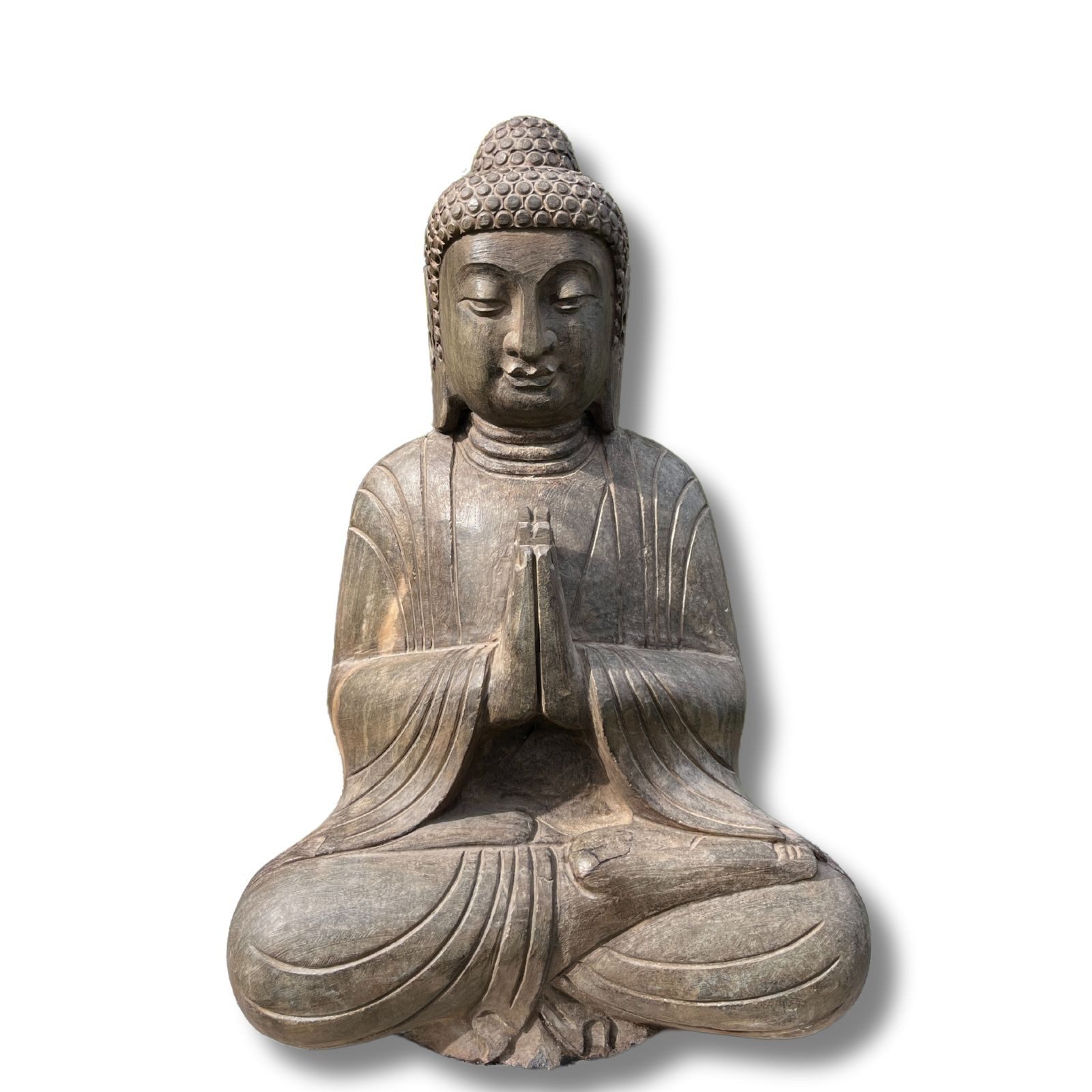 Asien LifeStyle Buddhafigur Buddha Garten Statue Naturstein Namaskar