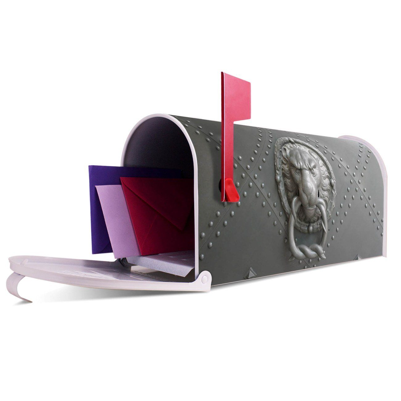 banjado Amerikanischer Eisentor (Amerikanischer Mississippi USA), Briefkasten, 17 22 original cm Mailbox Briefkasten x aus 51 weiß x