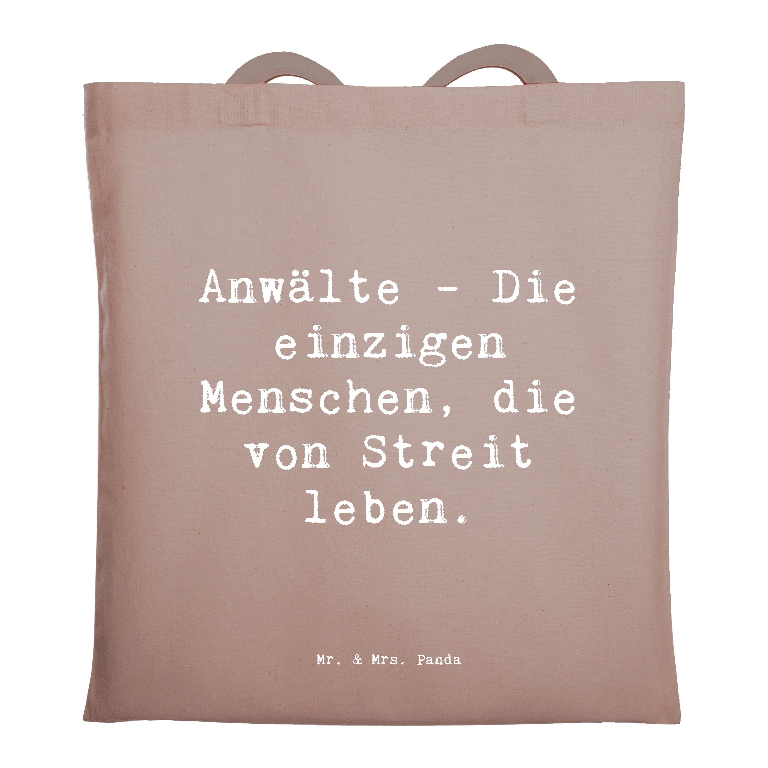 Tragetasche Spruch Anwalt Streitmacher - Braun Pastell - Geschenk, leben, humorvo