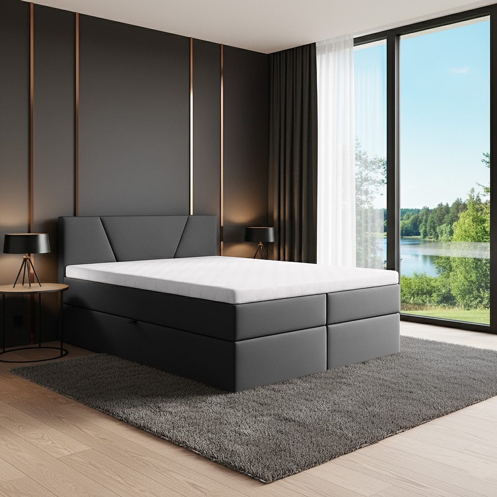 Best for Home Boxspringbett Boxspring bett mit Bonellfederkern&Komfort-Topper und Stauraum (1-teilig, 4-St., 140x200 160x200 180x200 200x200), Handwerksqualität, TOP Preis-Leistungs-Verhältnis
