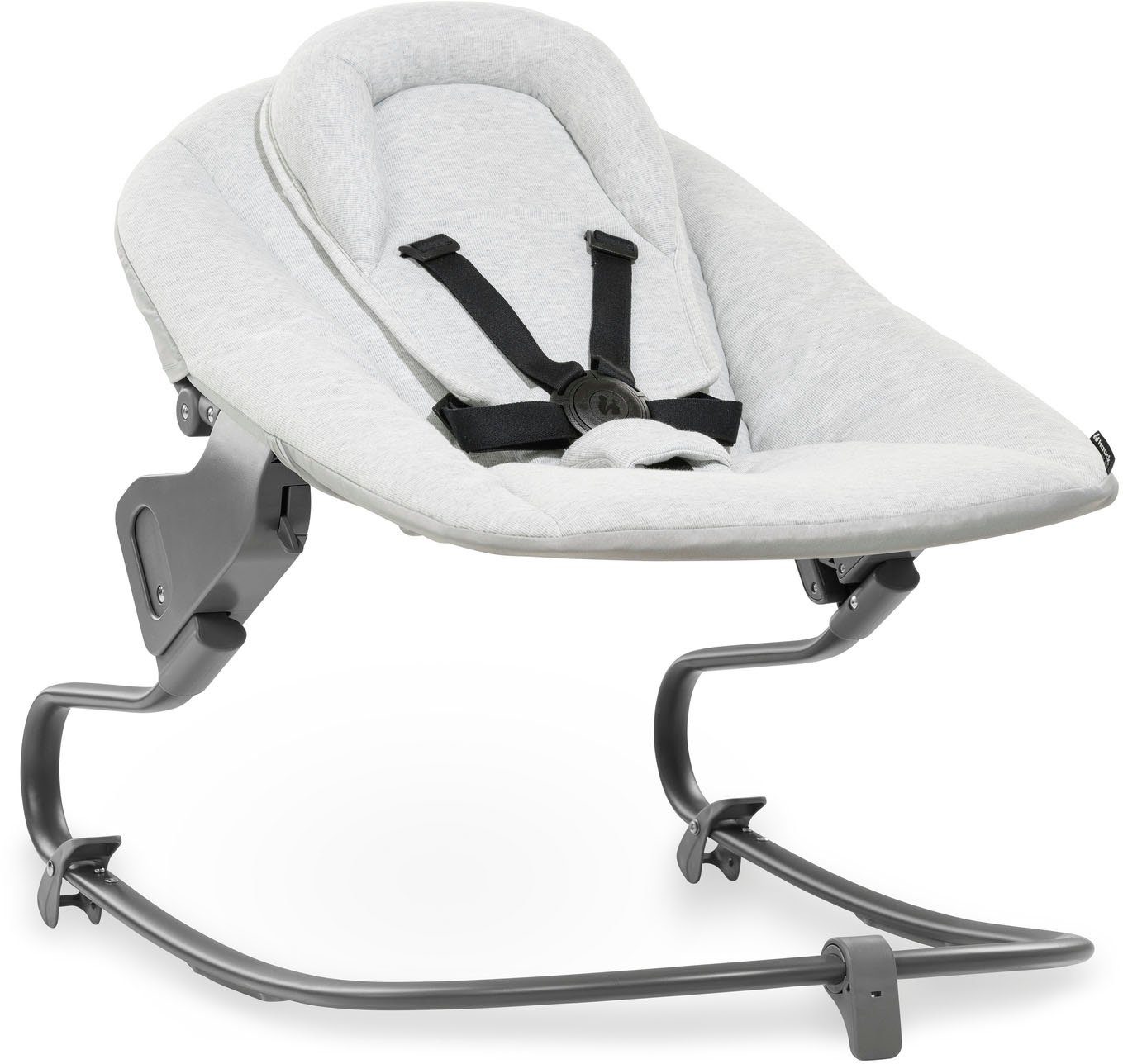 Hauck Babywippe Alpha Bouncer Premium, Light Grey, für Neugeborene mit Wippgestell, für Hochstuhl Alpha+ und Beta+