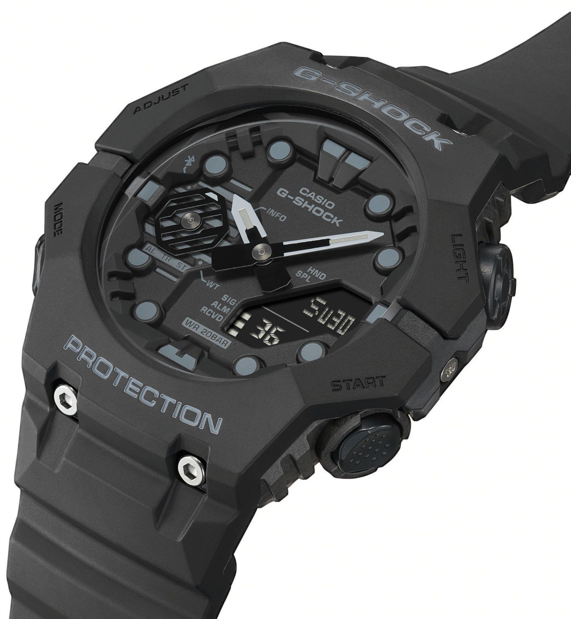 CASIO G-SHOCK GA-B001 Smartwatch, Armbanduhr, Herrenuhr, Bluetooth, Stoppfunktion, Weltzeit,Resinarmband