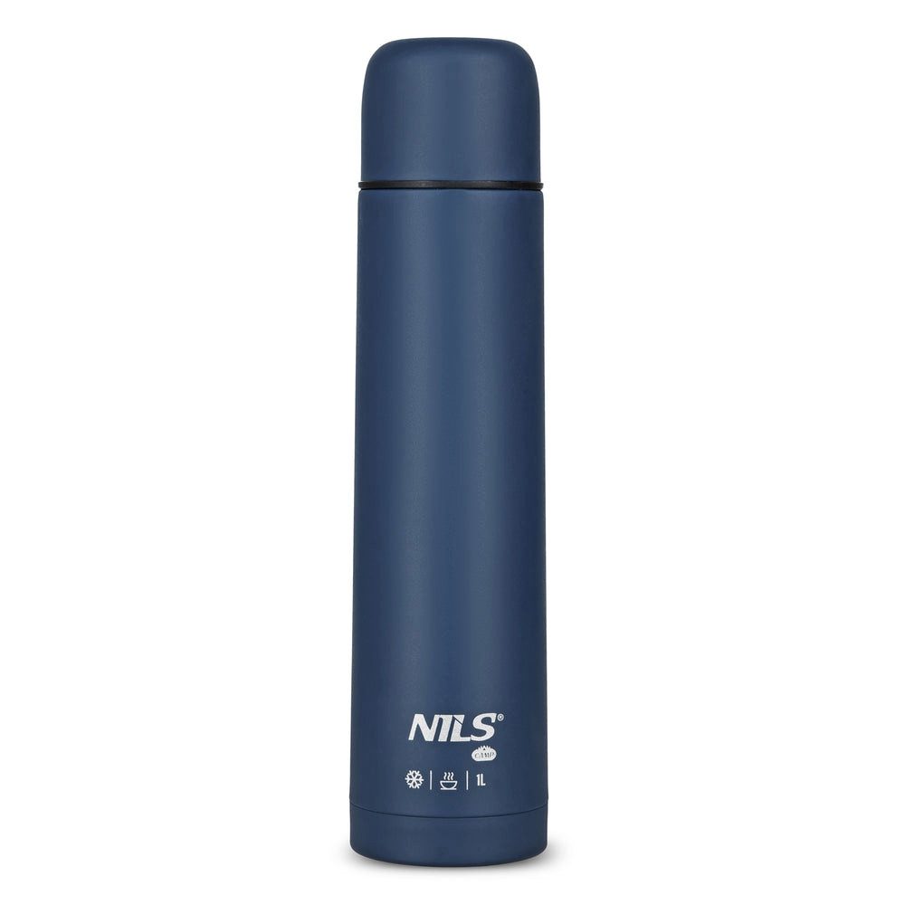 NILS CAMP Trinkflasche Isolierflasche Reisethermoskanne, doppelwandig, auslaufsicher, BPA-frei, Edelstahl