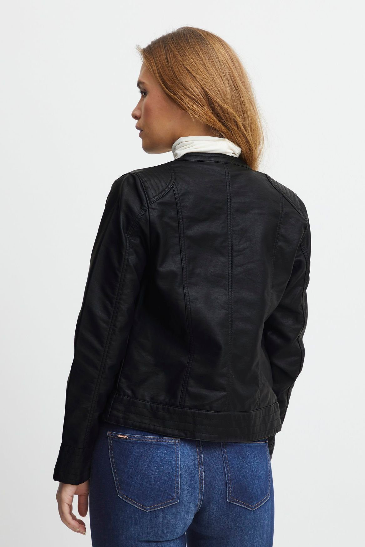 Jacke Blouson Übergangs Coated 5160 Lederjacke PU in b.young (200451) Kunstleder Blazer Black Schwarz