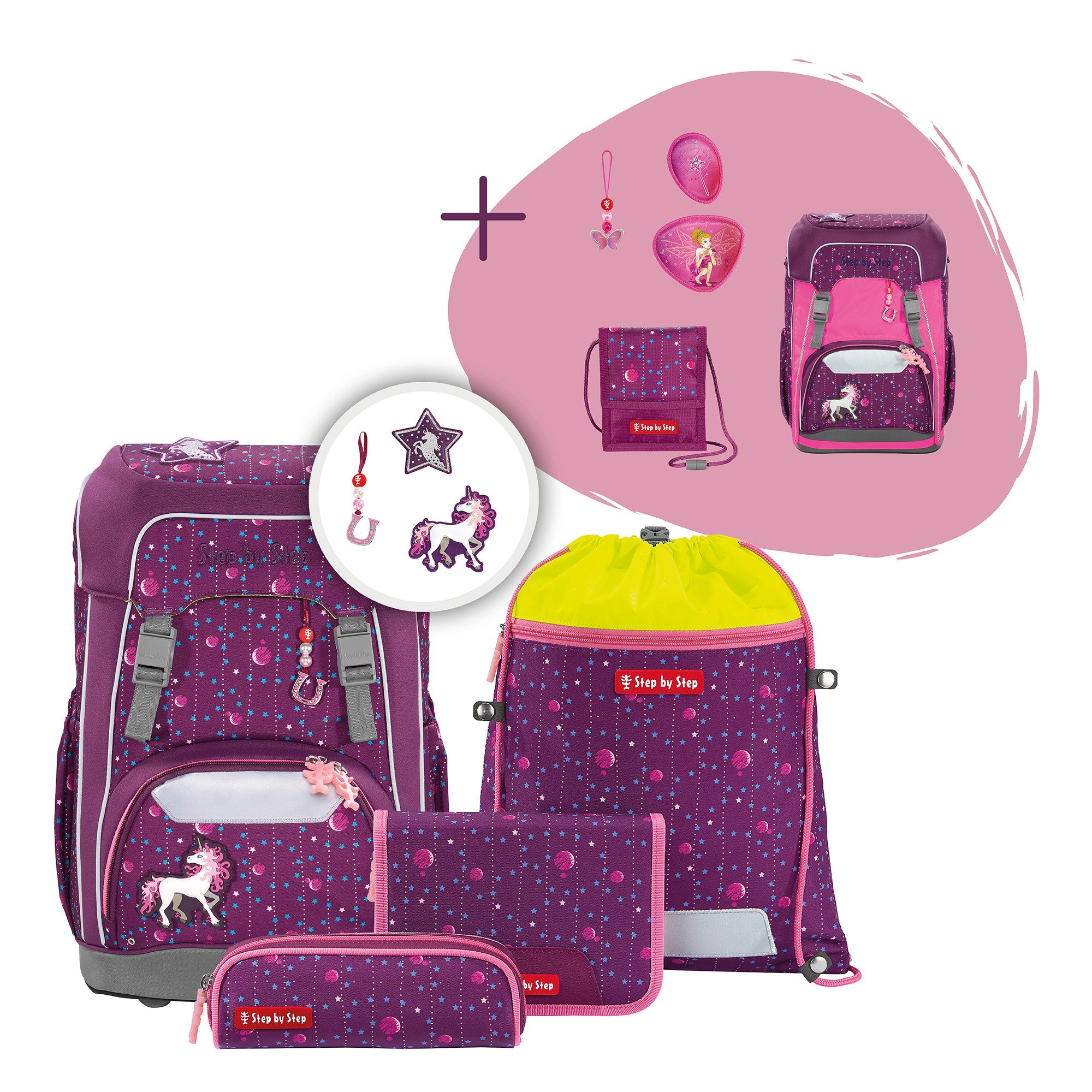 Step by Step Ранцы Ранцы-Set GIANT „Dreamy Unicorn Nuala“ 8-tlg (5-teilig, 5-tlg)